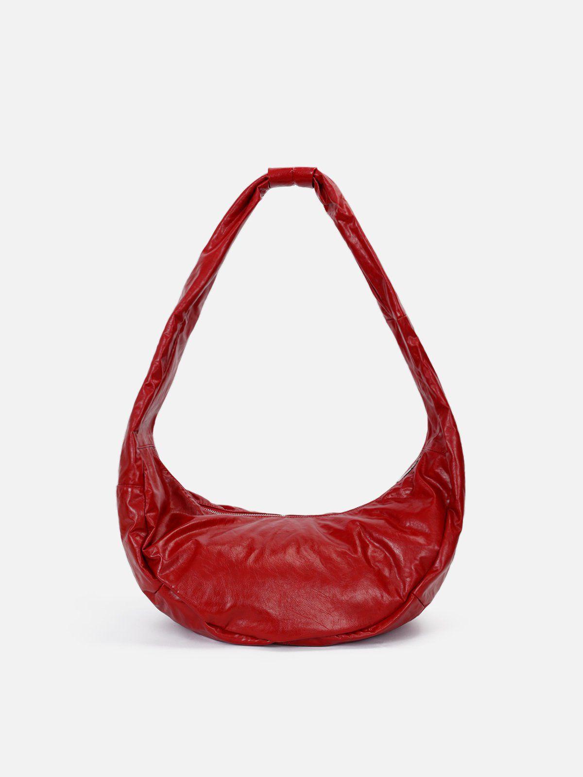Concert Outfit Red Faux Leather Diagonal Bag
