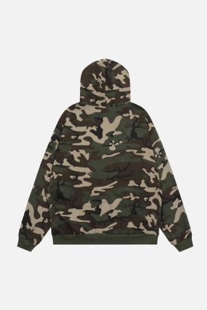 Concert Outfit Retro Camo Hoodie