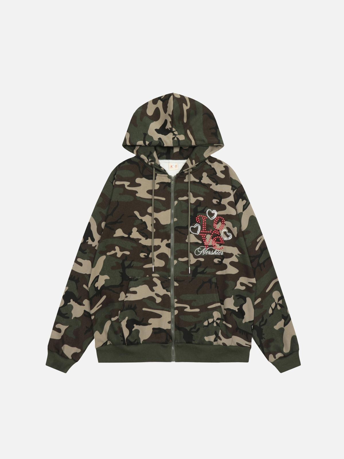 Concert Outfit Retro Camo Hoodie