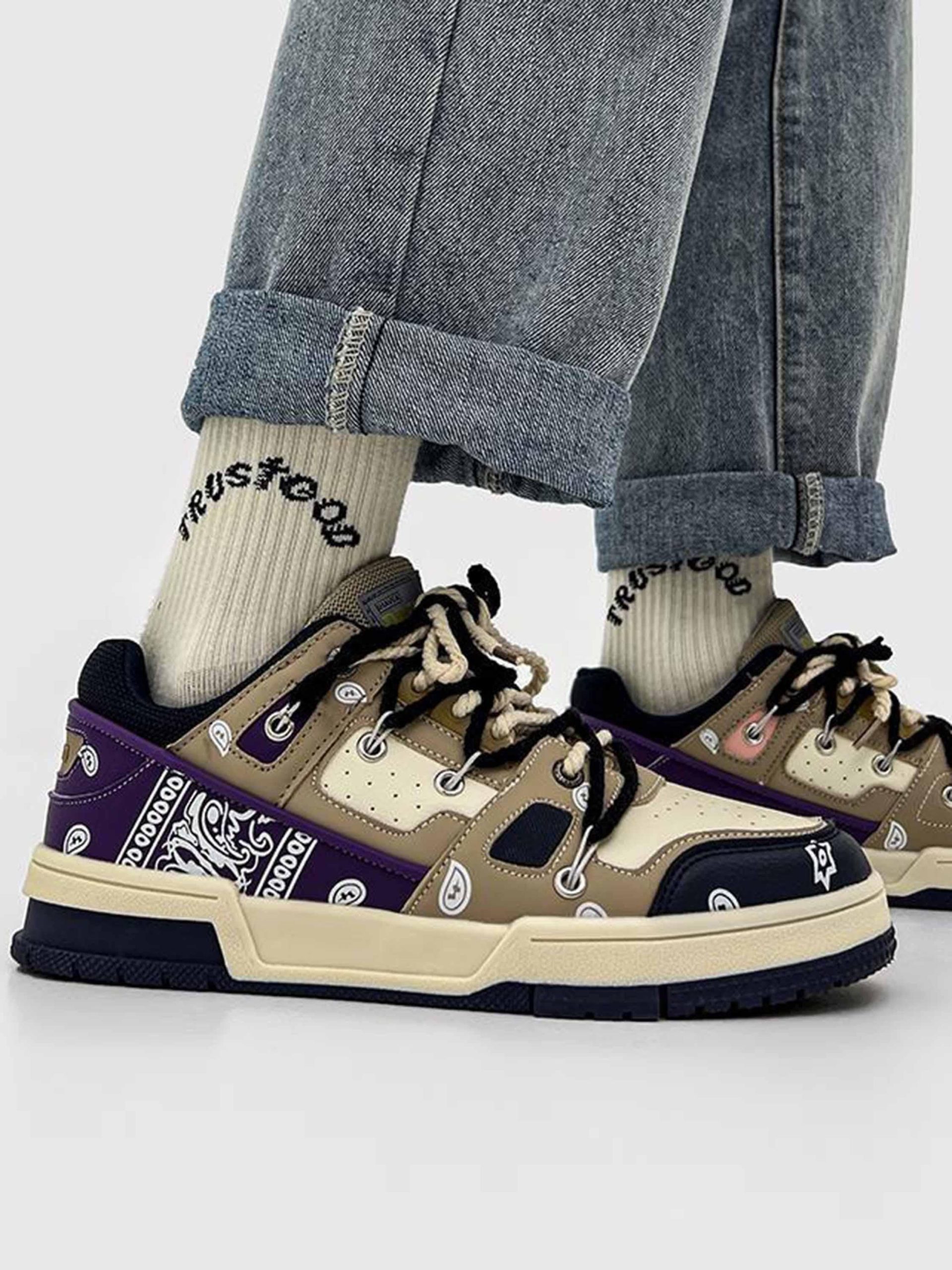 Concert Outfit Retro Cashew Flower Board Casual Shoes Concert Outfit Retro Cashew Flower Board Casual Shoes