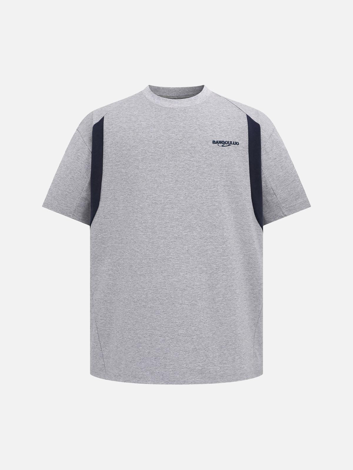 Concert Outfit Retro Contrast Color Embroidered Letter T-Shirt