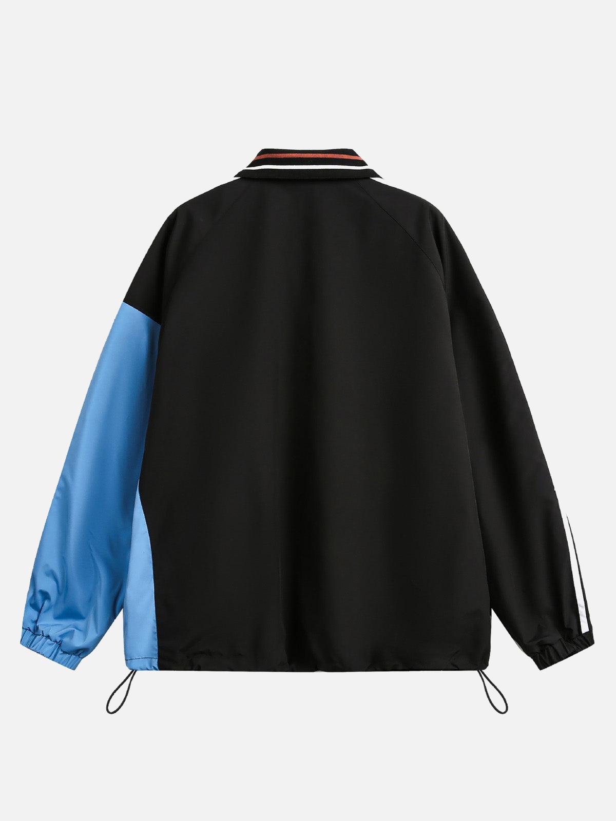 Concert Outfit Retro Contrast Color Stitching Jersey Jacket