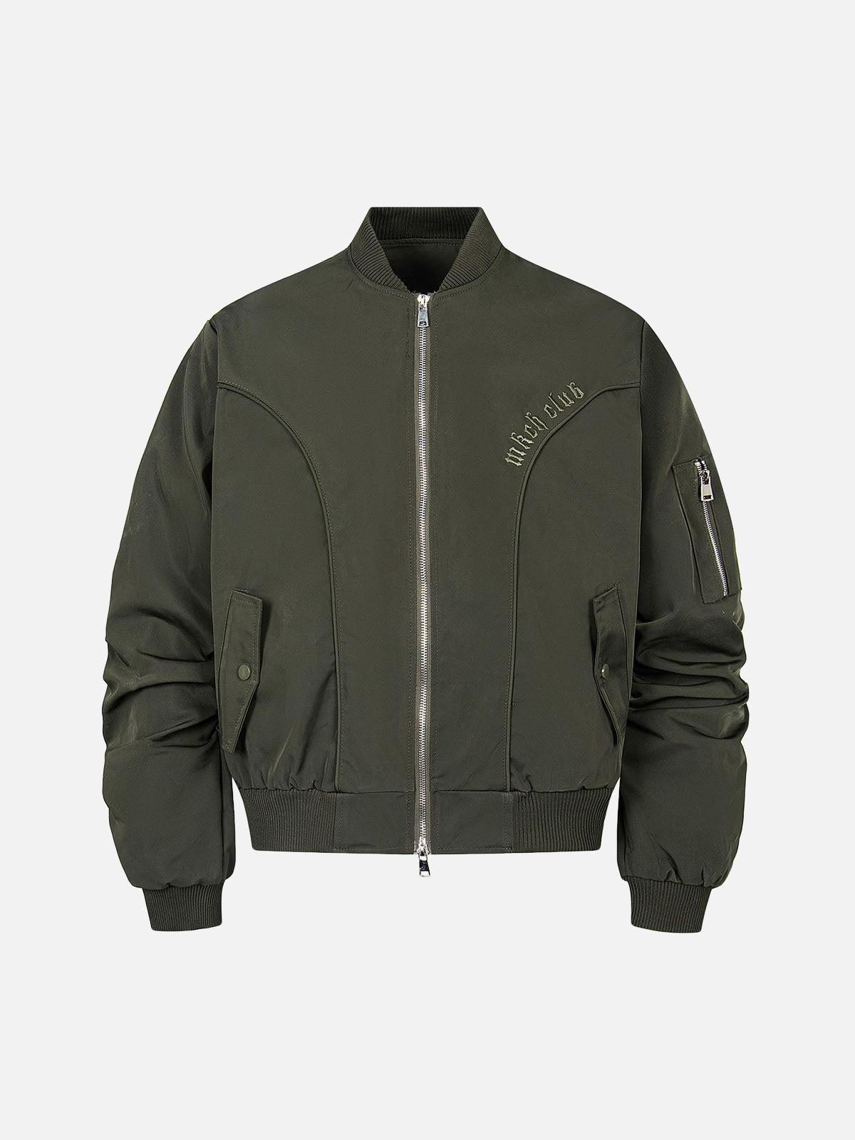 Concert Outfit Retro Deconstructed Bomber Jacket