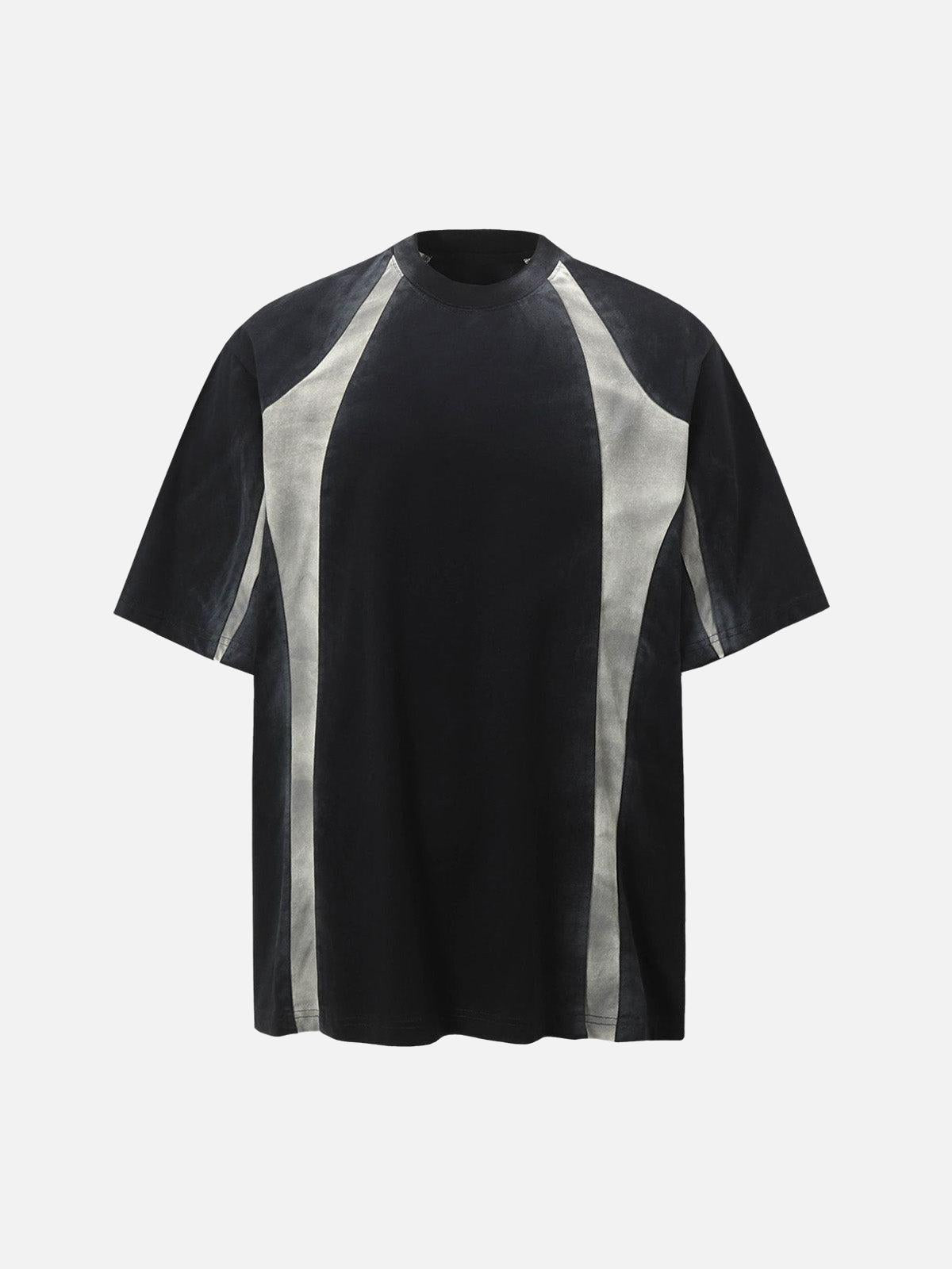 Concert Outfit Retro Functional Patchwork Dirty Dyed T-Shirt