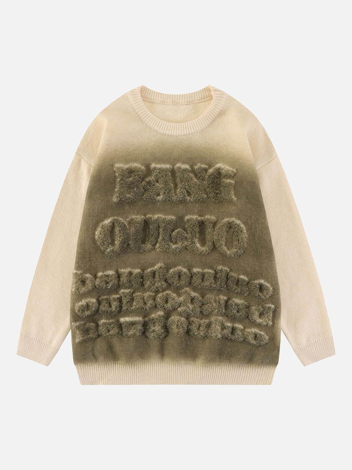 Concert Outfit Retro Gradient Crewneck Sweater