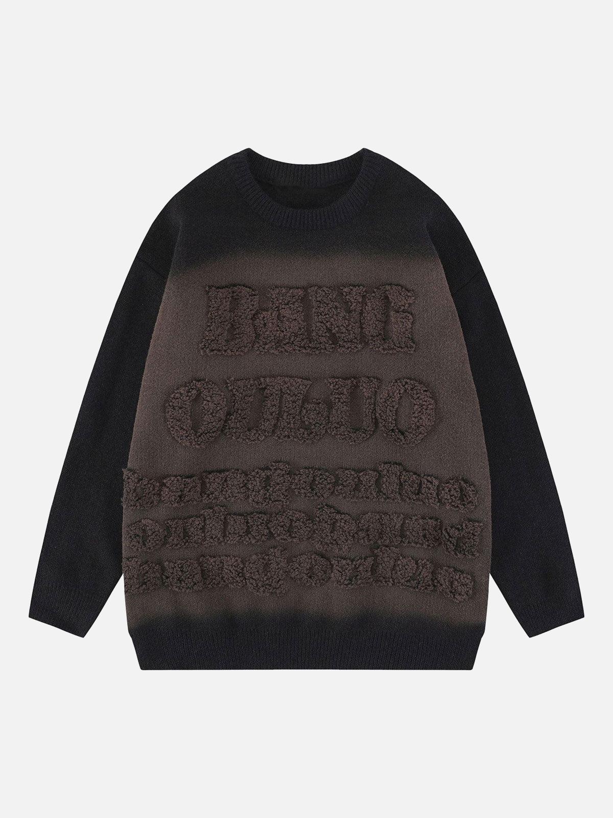 Concert Outfit Retro Gradient Crewneck Sweater