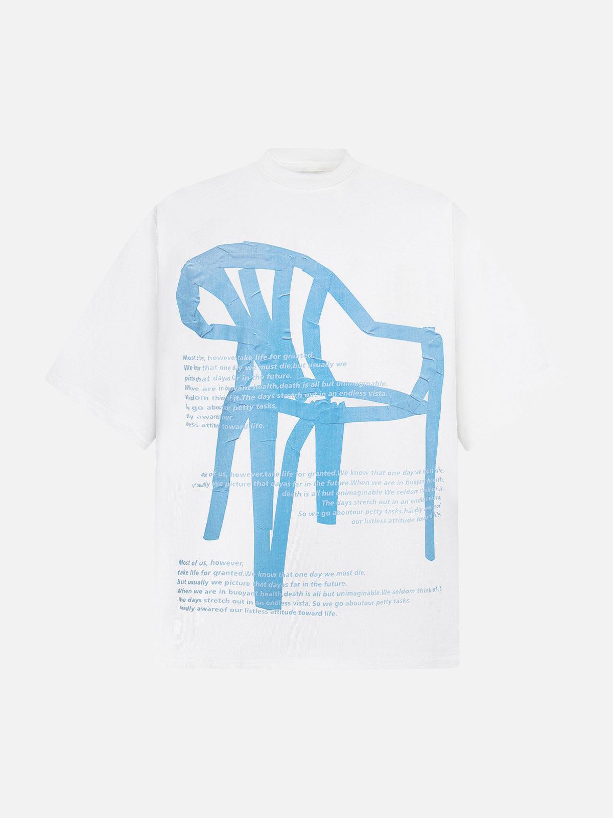 Concert Outfit Retro Graffiti Chair Lettering T-Shirt