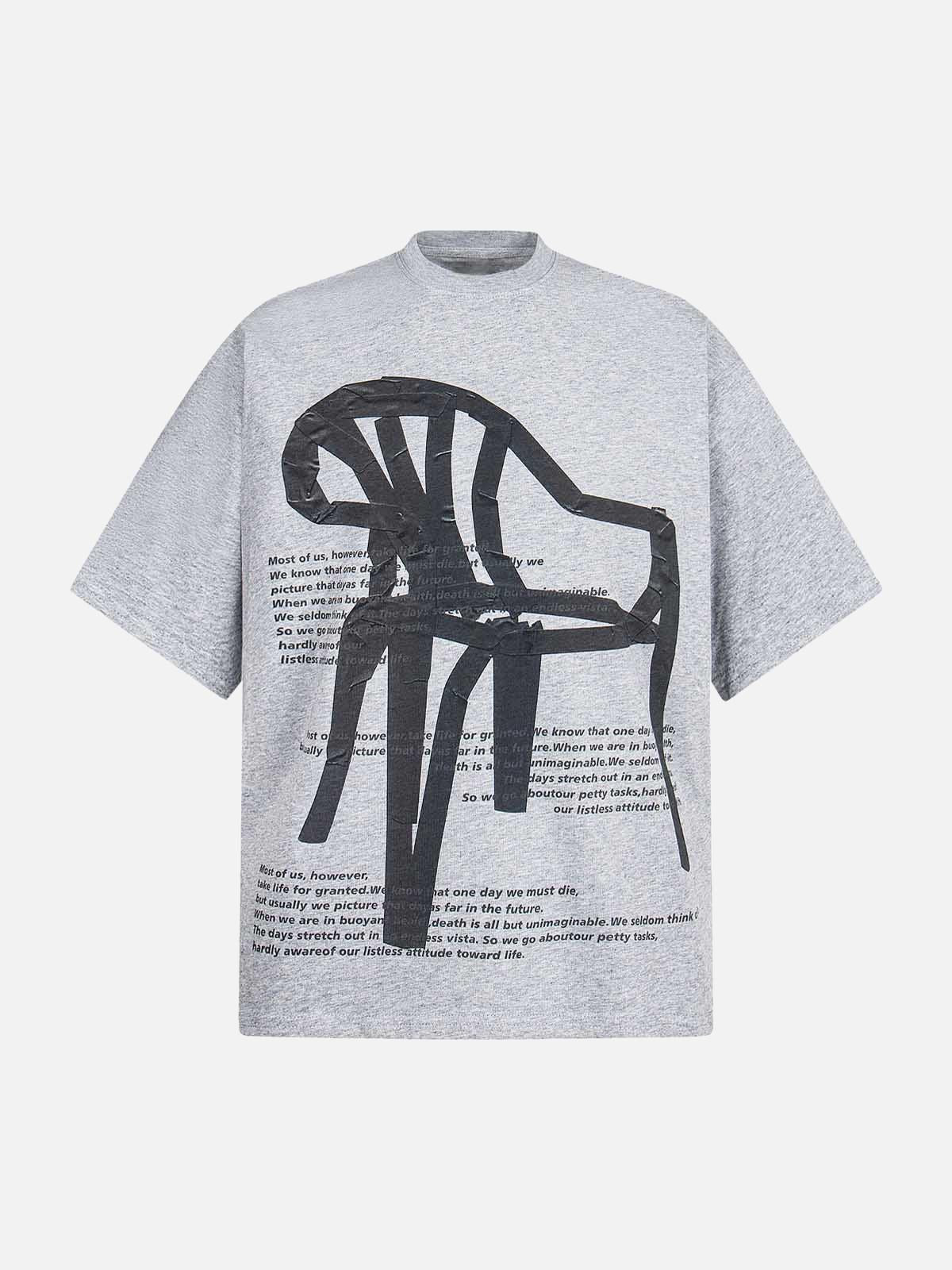 Concert Outfit Retro Graffiti Chair Lettering T-Shirt