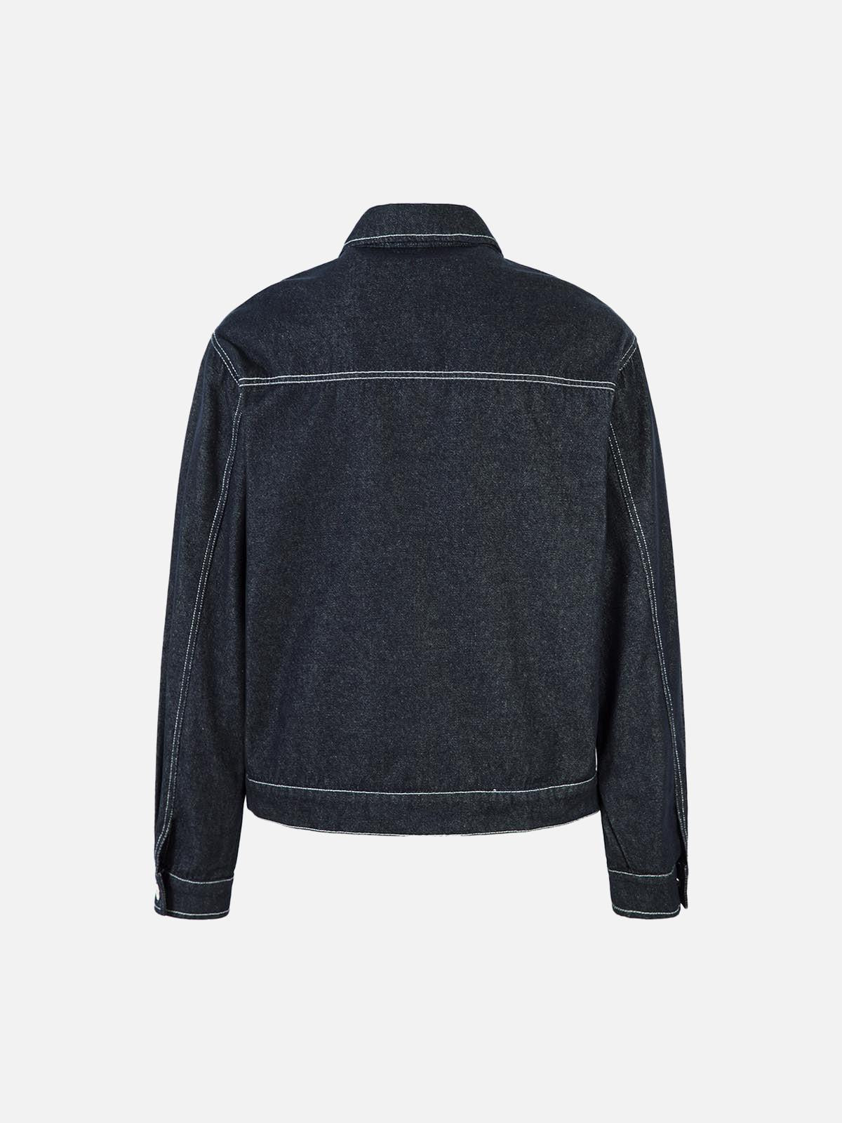 Concert Outfit Retro Heavy Washed Contrast Color Denim Jacket