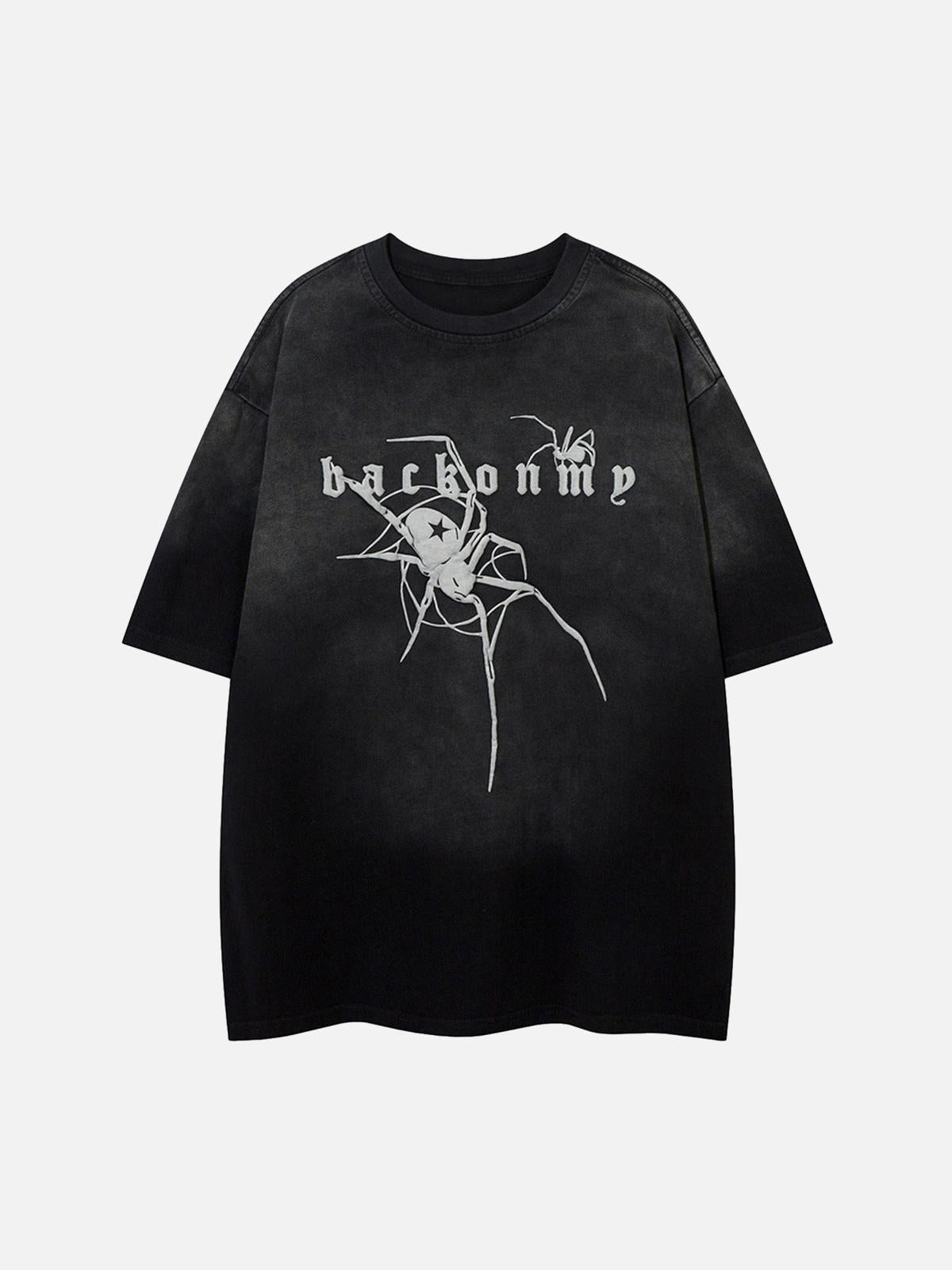 Concert Outfit Retro High Street Spider Pattern Foam T-Shirt