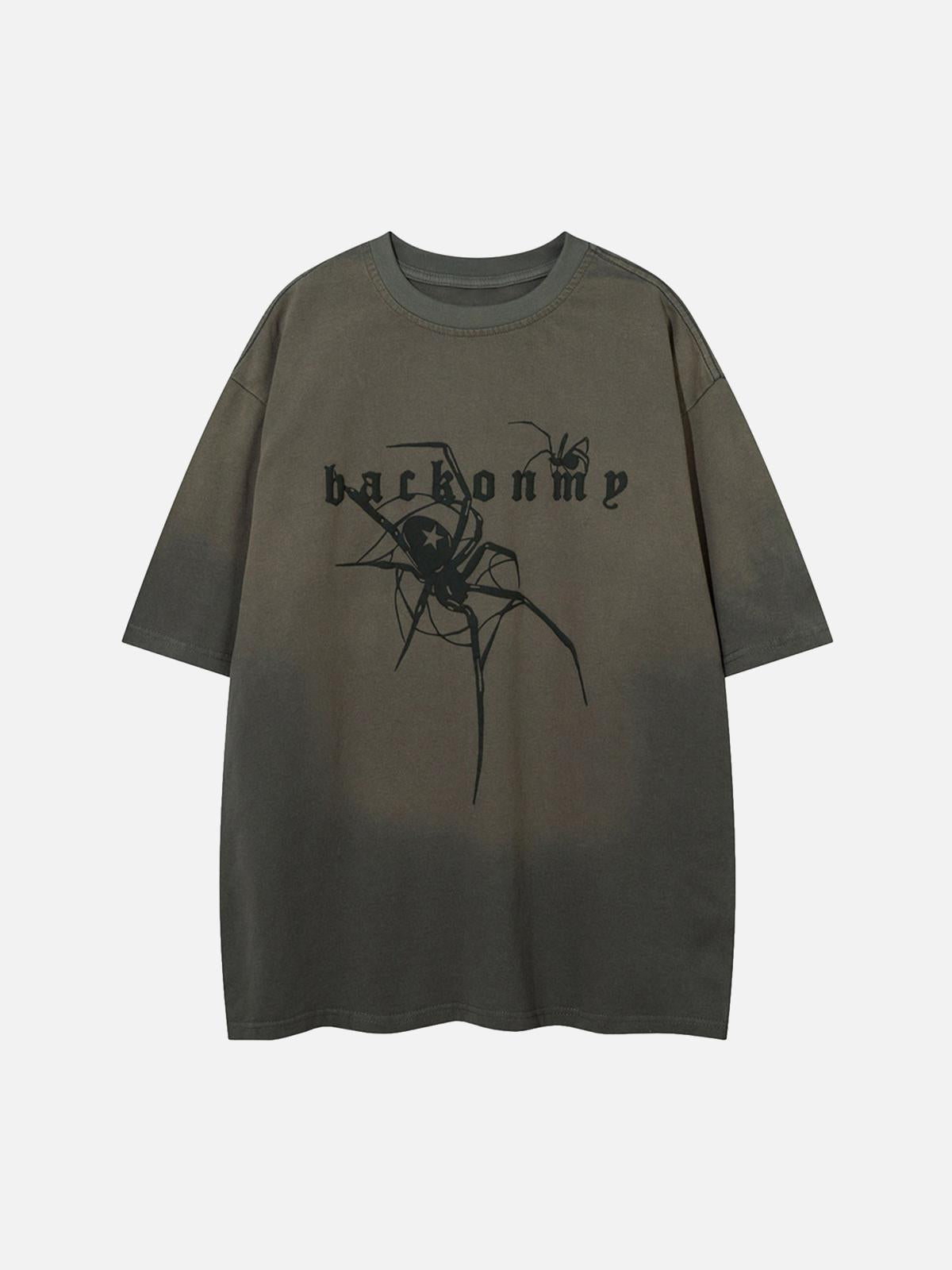 Concert Outfit Retro High Street Spider Pattern Foam T-Shirt