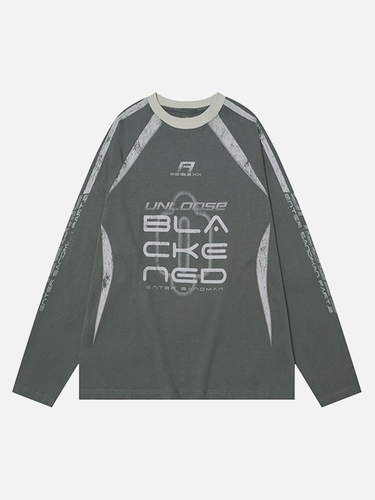 Concert Outfit Retro Jersey  Oversized Long Sleeves T-Shirt