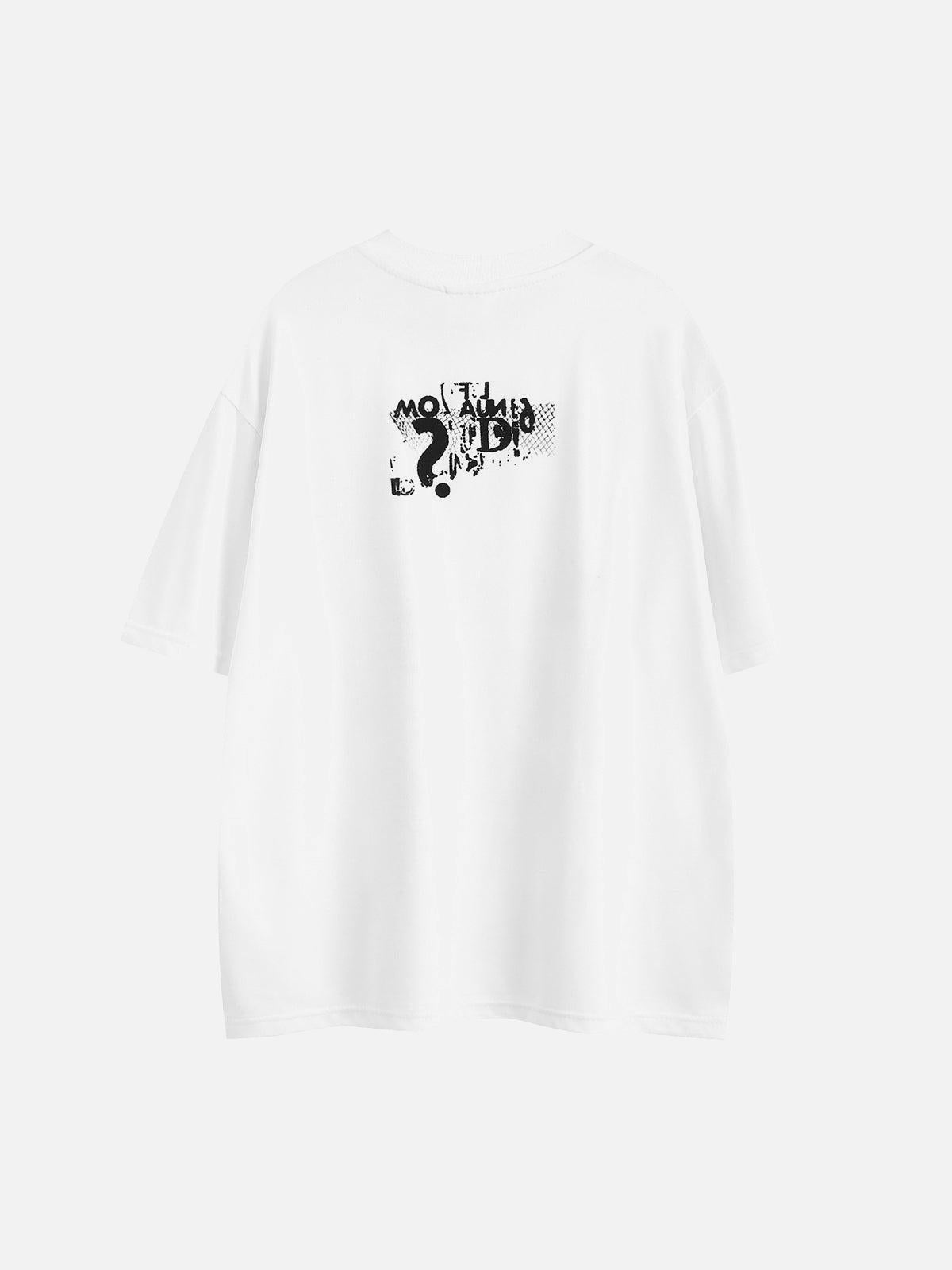 Concert Outfit Retro Letter Print Rivet T-Shirt