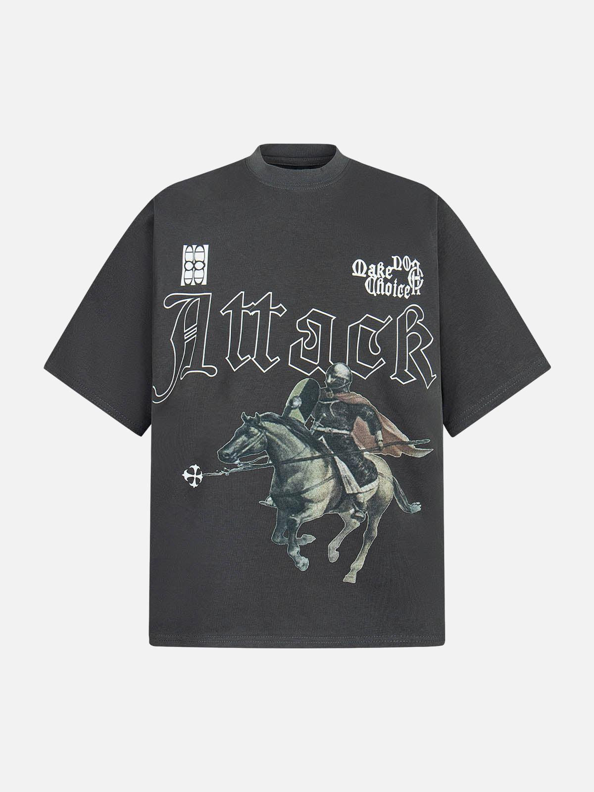 Concert Outfit Retro Oil Painting Print T-Shirt