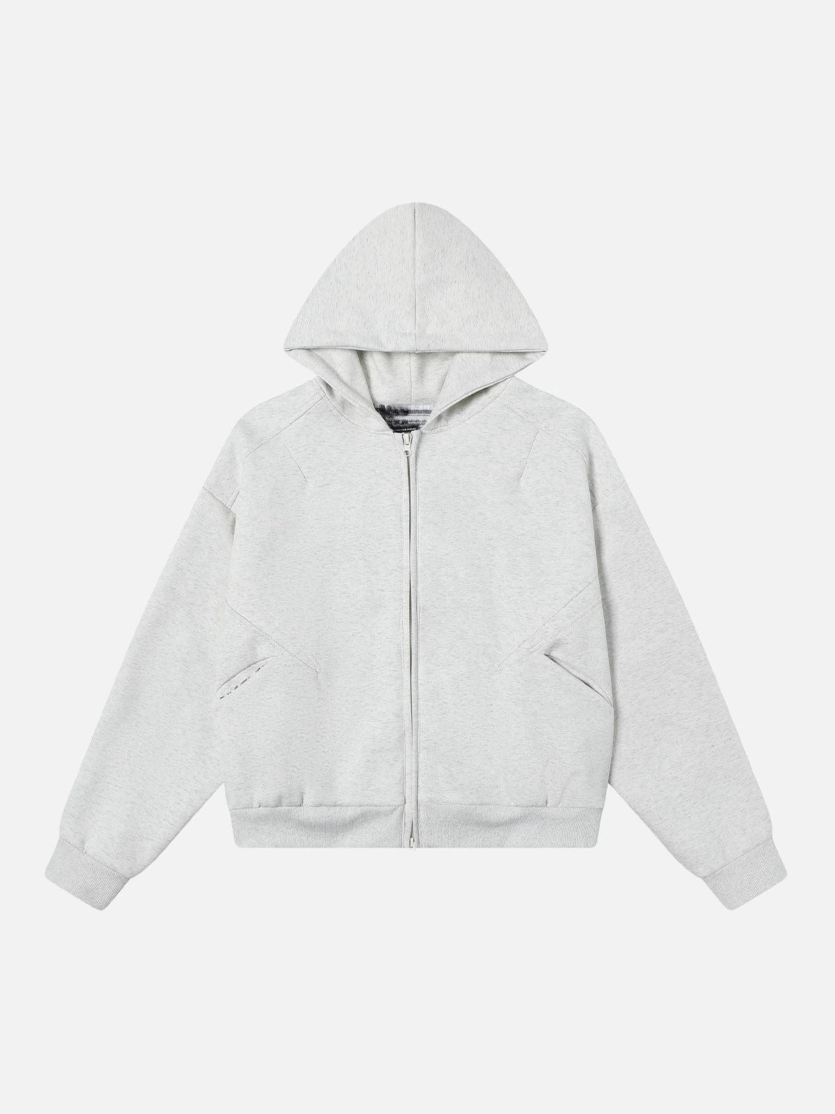 Concert Outfit Retro Plaid Lining Zip Up Hooded Sweatshirt