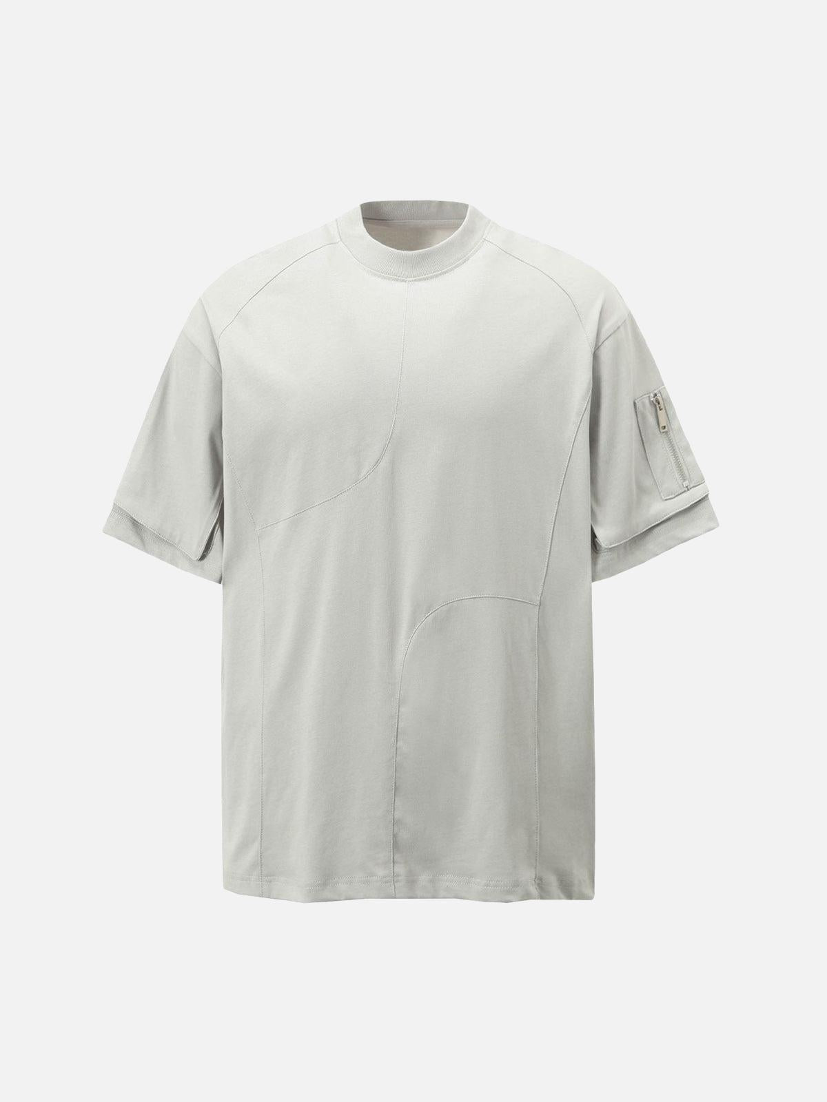 Concert Outfit Retro Washed Deconstruction Functional Pocket T-Shirt