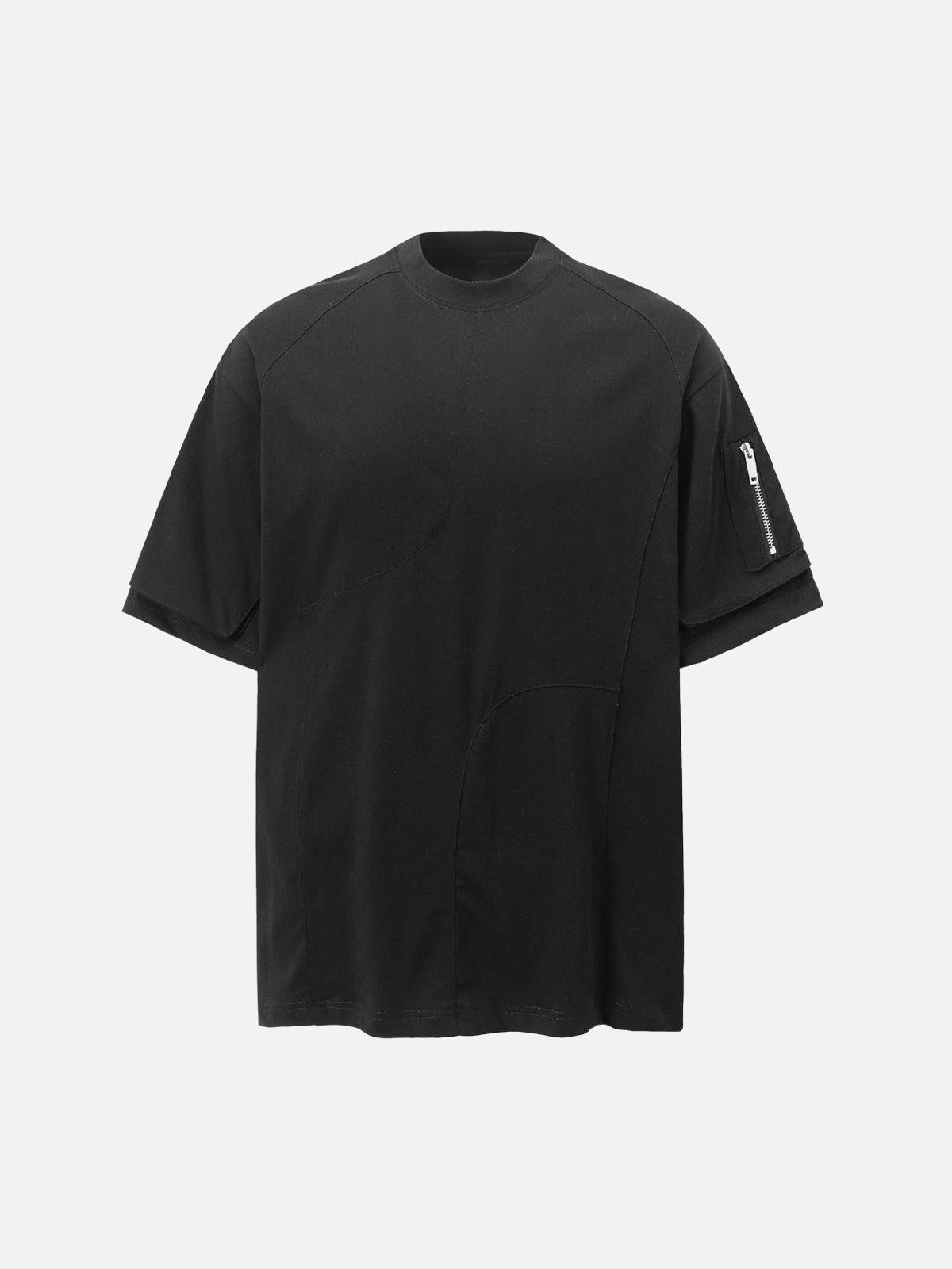 Concert Outfit Retro Washed Deconstruction Functional Pocket T-Shirt