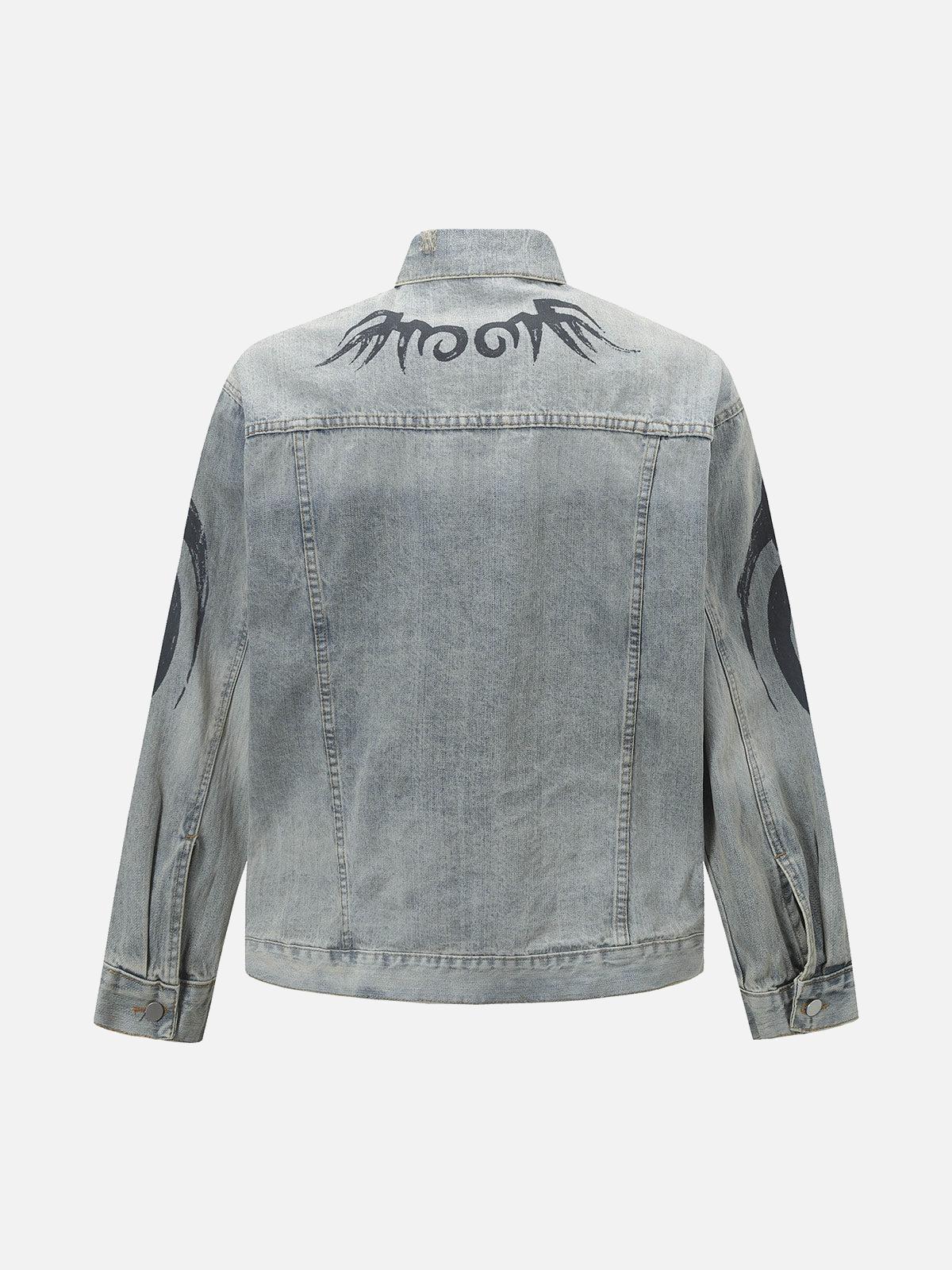Concert Outfit Retro Washed Totem Denim Jacket