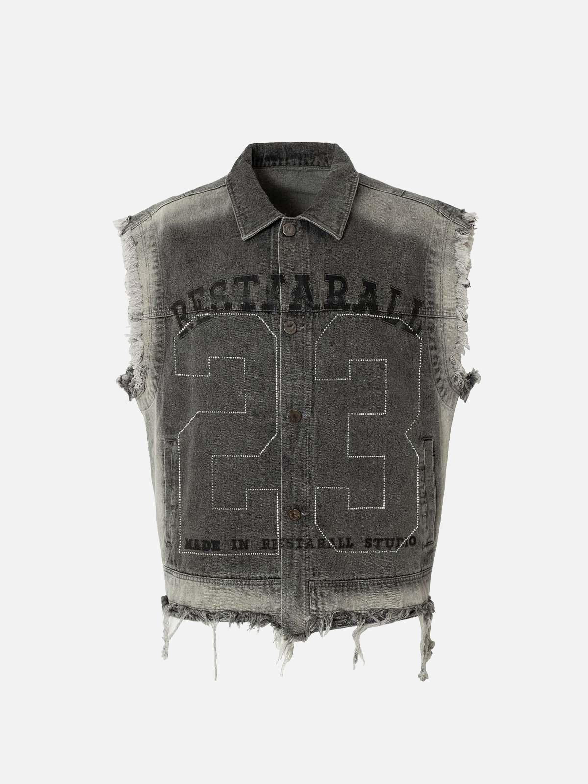 Concert Outfit Retro Wasteland Rivet Denim Vest