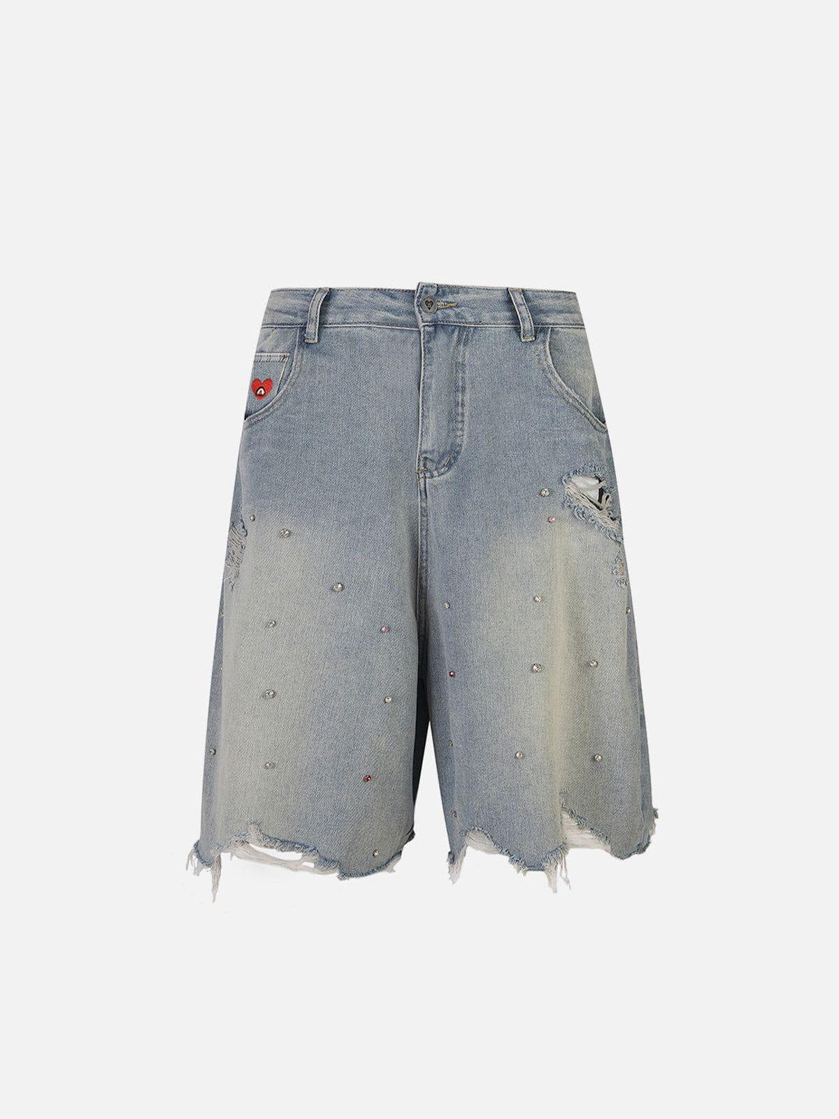 Concert Outfit Rhinestone Application Jorts