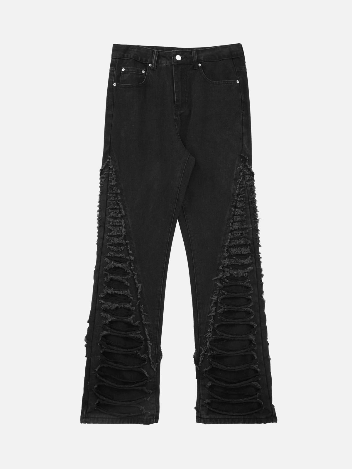 Concert Outfit Ripped Double Straight Jeans