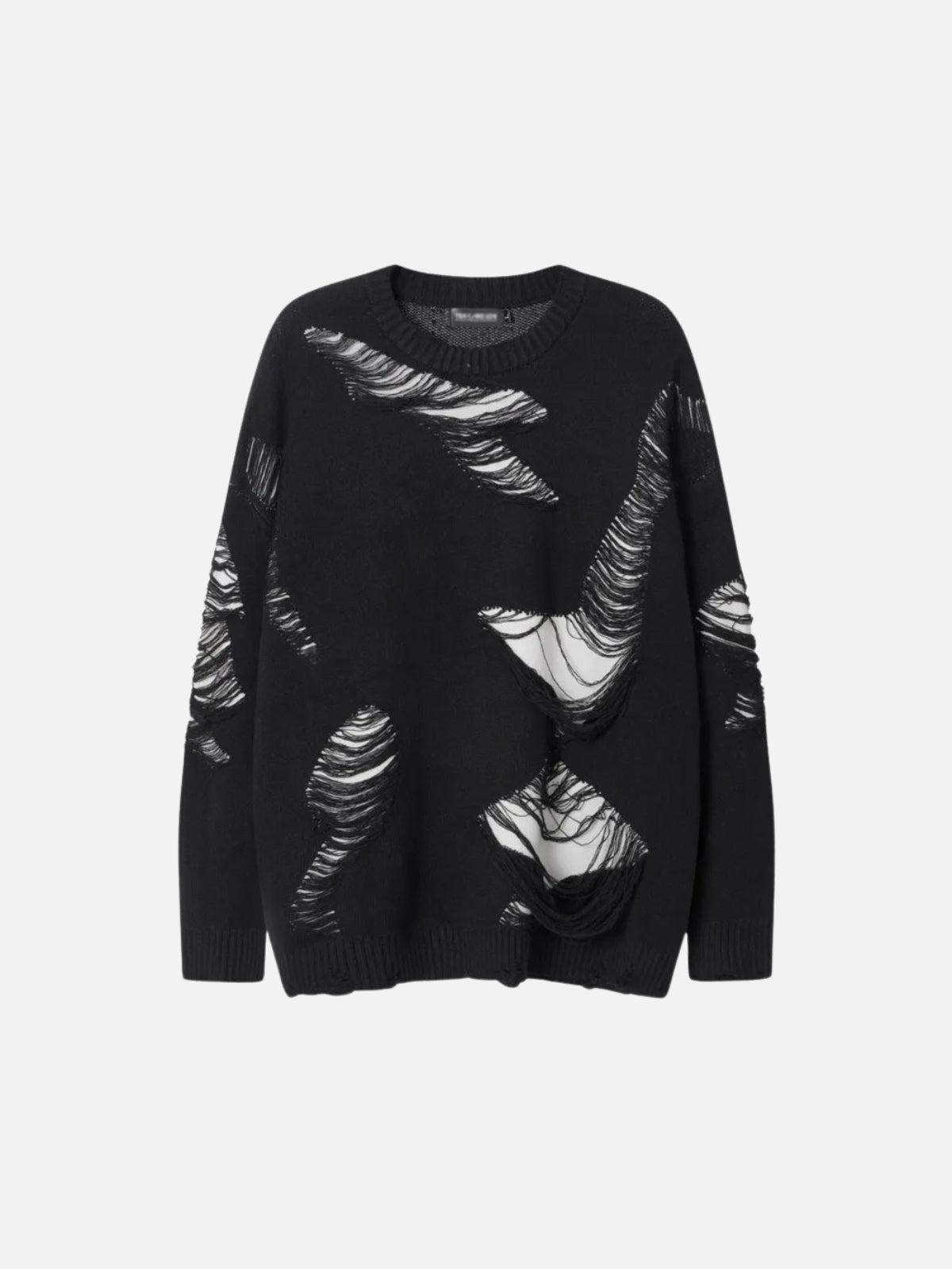 Concert Outfit Ripped Knit Sweater