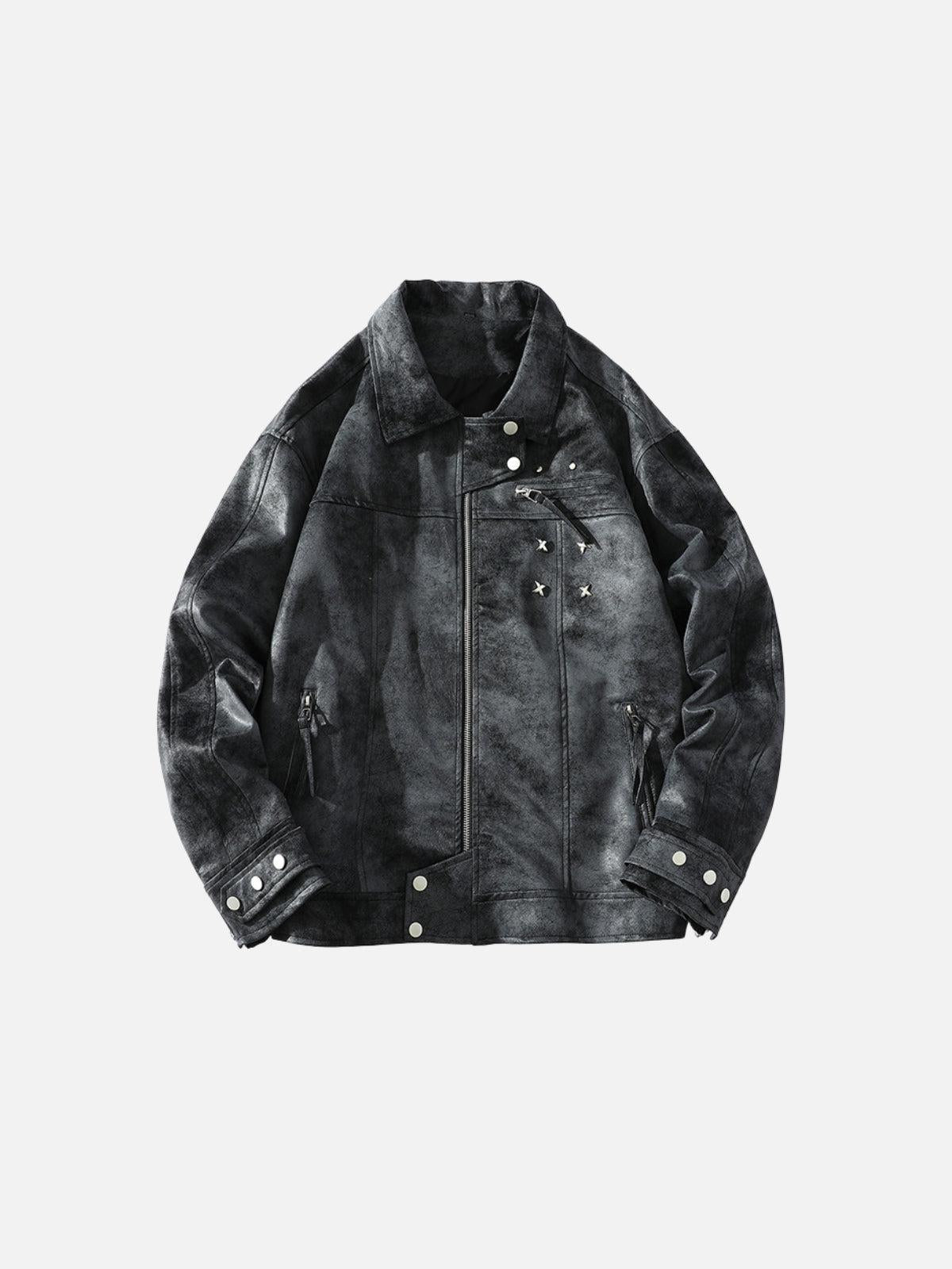 Concert Outfit Rivet Washed Faux Leather Jacket