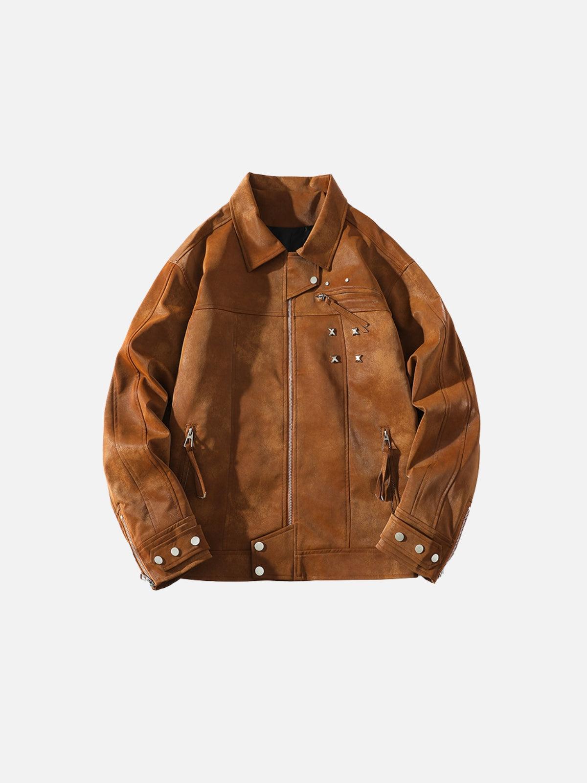 Concert Outfit Rivet Washed Faux Leather Jacket