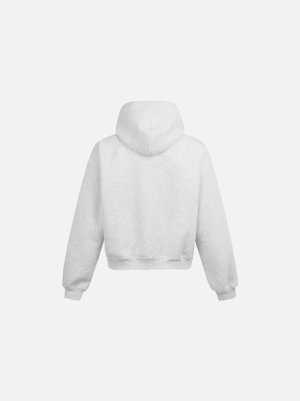 Concert Outfit Simple Solid Color Zipper Hoodie