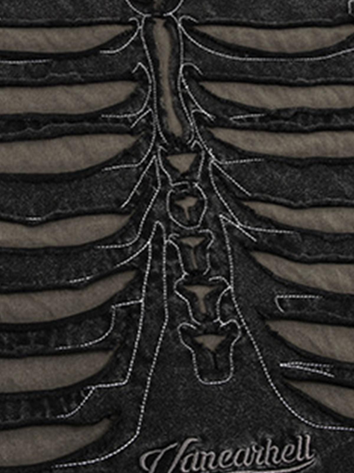 Concert Outfit Skeleton Design Print Oversized T-Shirt Concert Outfit Skeleton Design Print Oversized T-Shirt