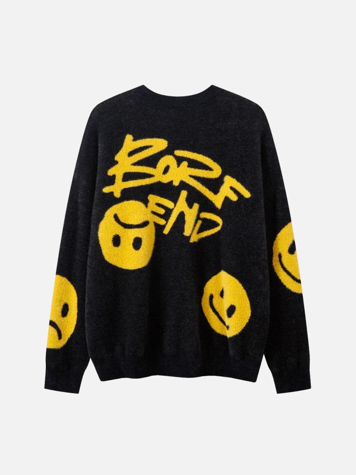 Concert Outfit Smiley Jacquard Sweater