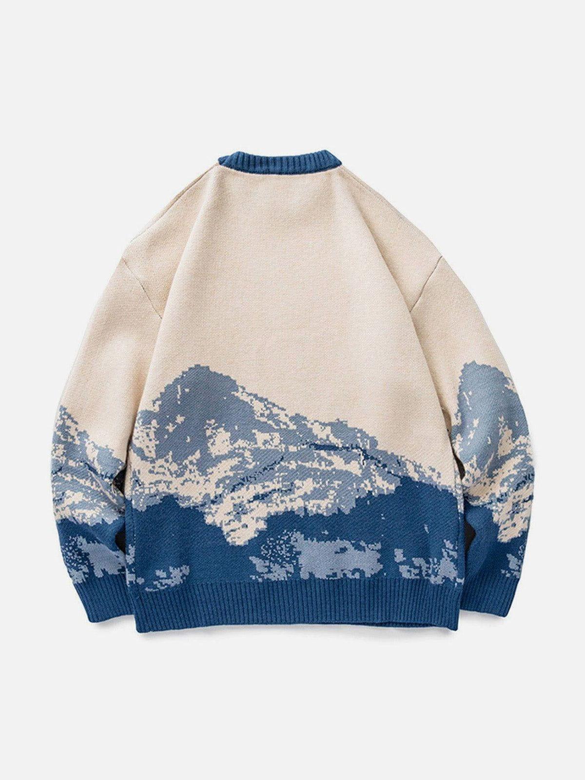 Concert Outfit Snow Mountain Gradient Knit Sweater Concert Outfit Snow Mountain Gradient Knit Sweater