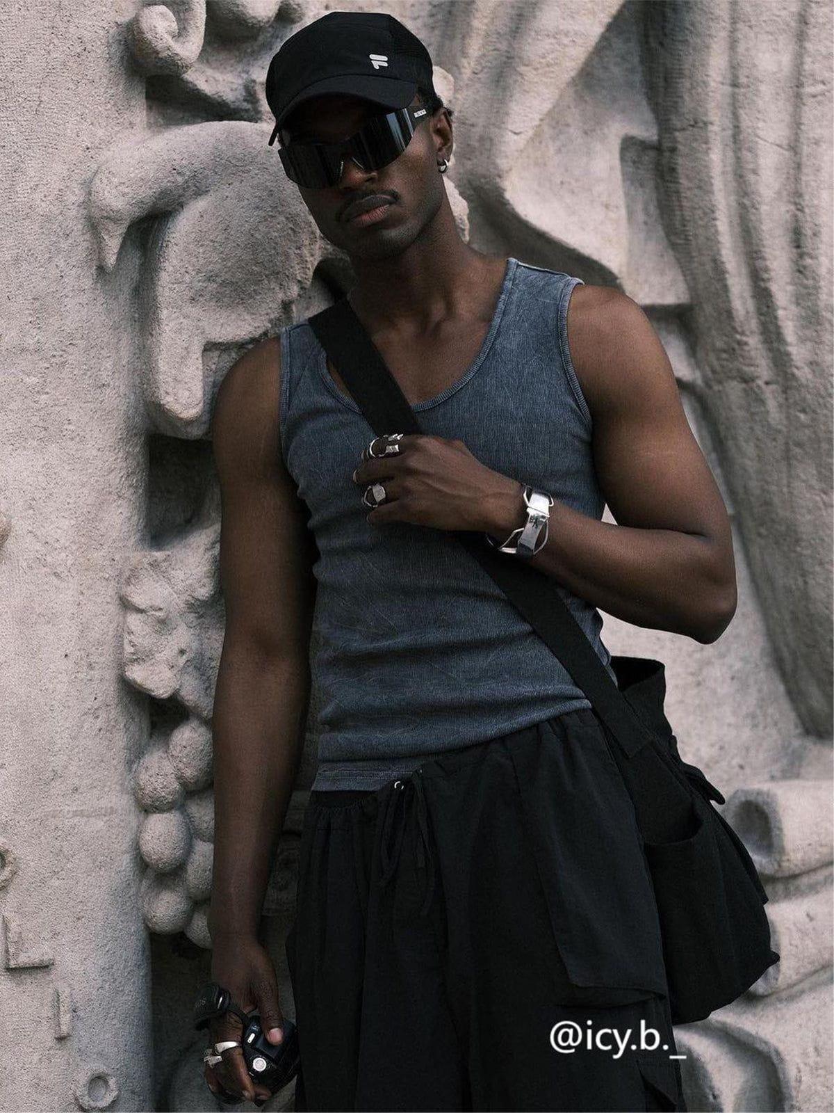 Concert Outfit Solid Color Big Pocket Shoulder Bag