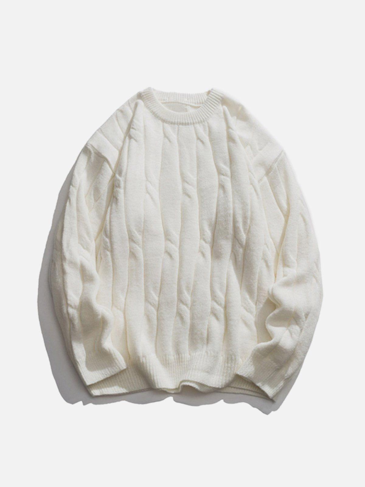 Concert Outfit Solid Color Woven Sweater