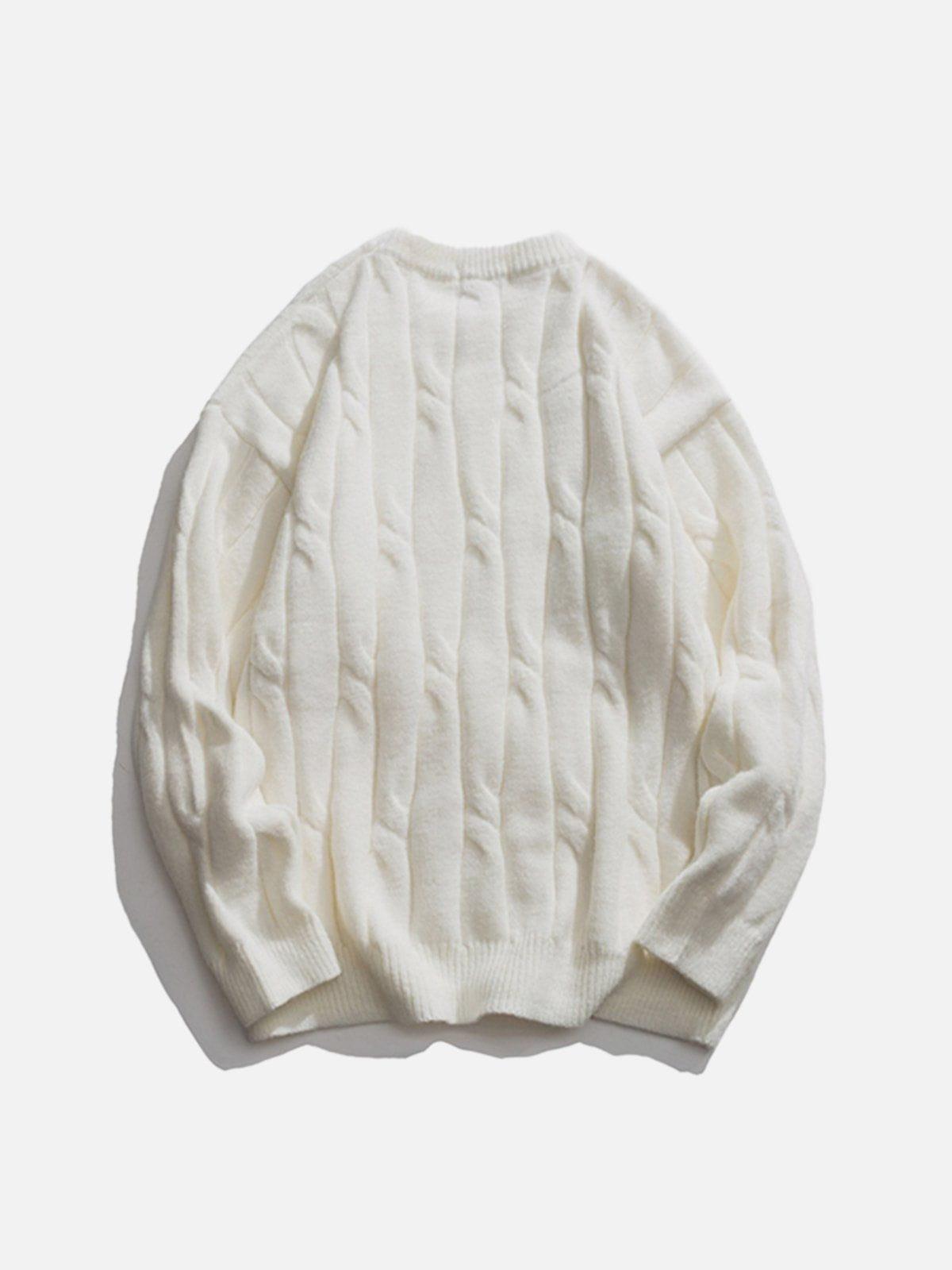 Concert Outfit Solid Color Woven Sweater