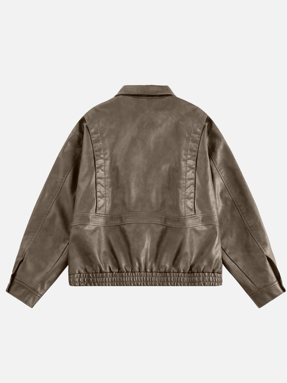 Concert Outfit Solid Faux Leather Jacket