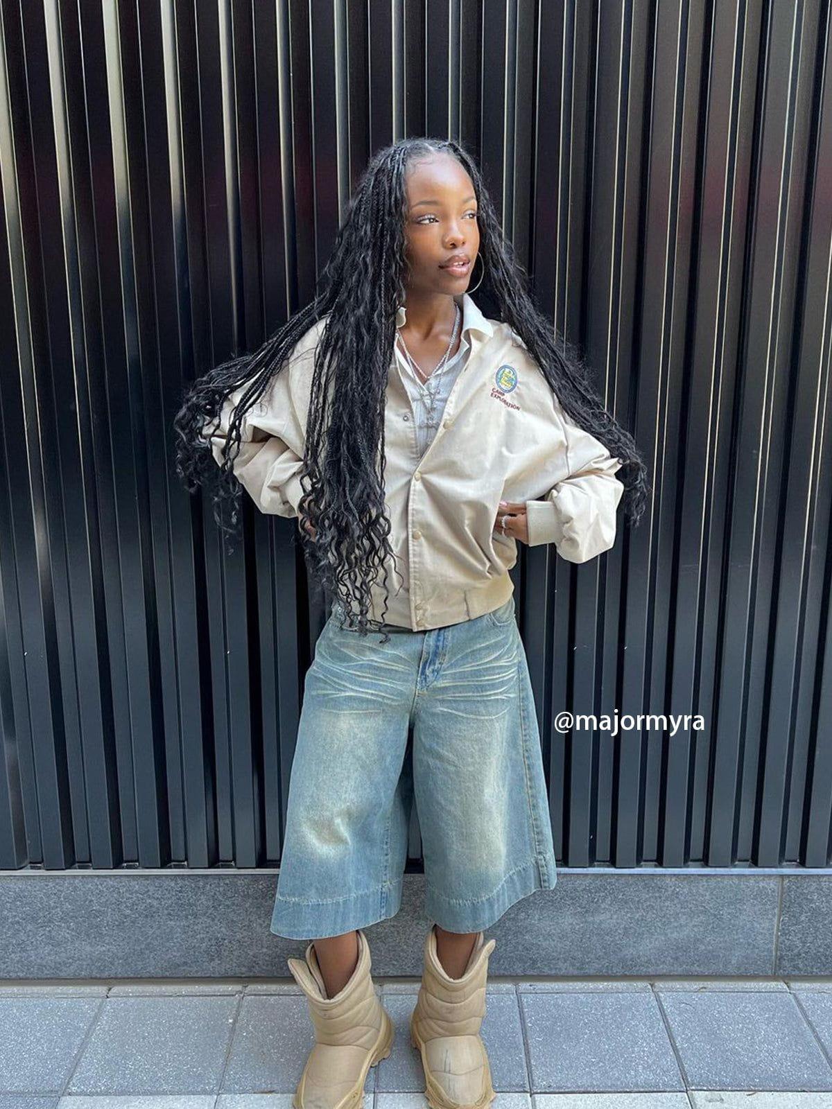 Concert Outfit Solid Washed Longline Jorts