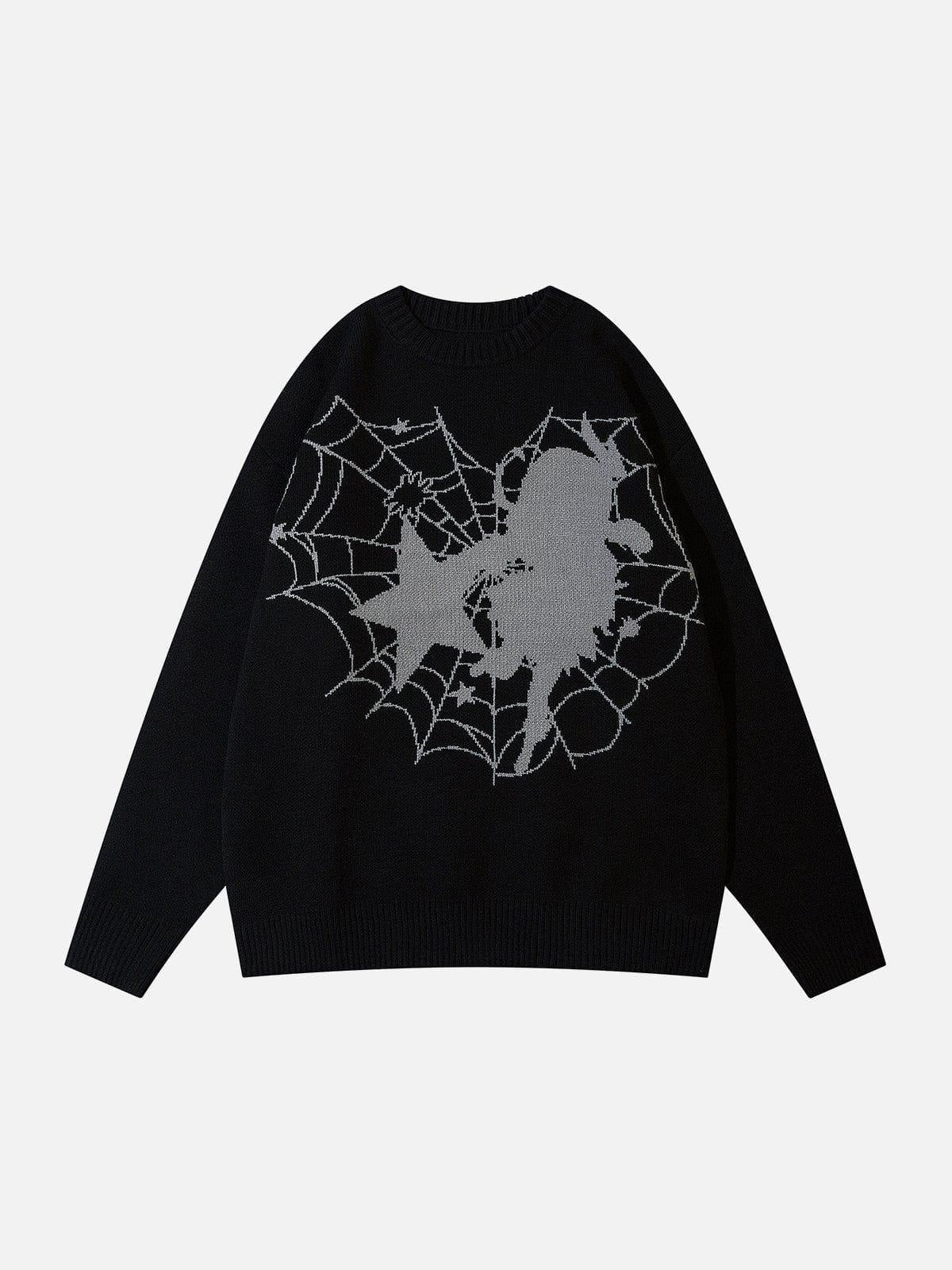 Concert Outfit Spider Web Stars Graphic Sweater