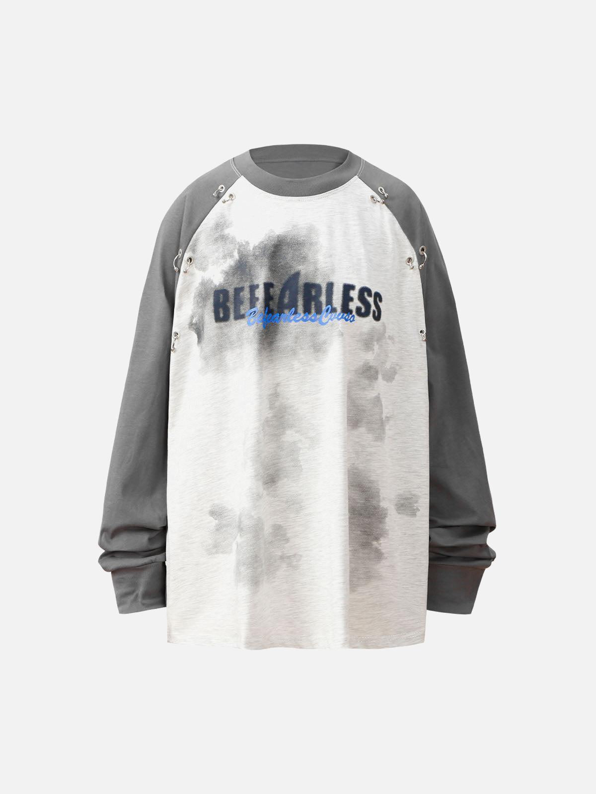 Concert Outfit Splatter Eyelet Studded Long Sleeve T-Shirt