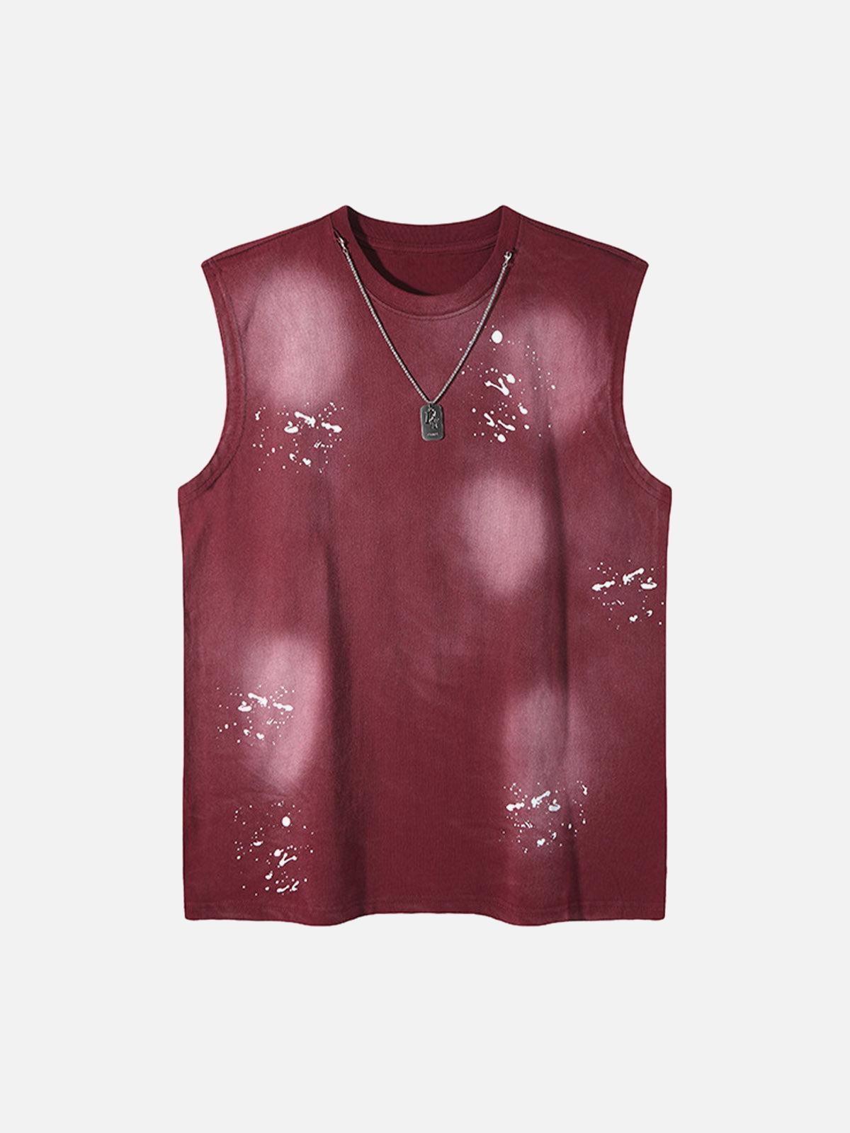 Concert Outfit Splatter Paint Necklace Vest