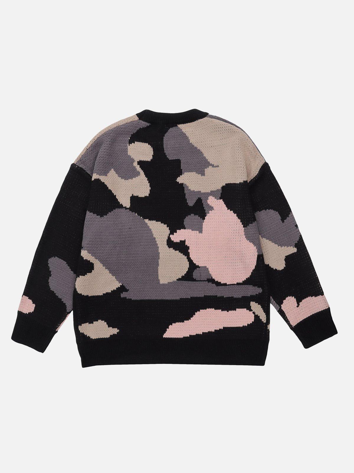 Concert Outfit Splicing Abstraction Graphic Sweater