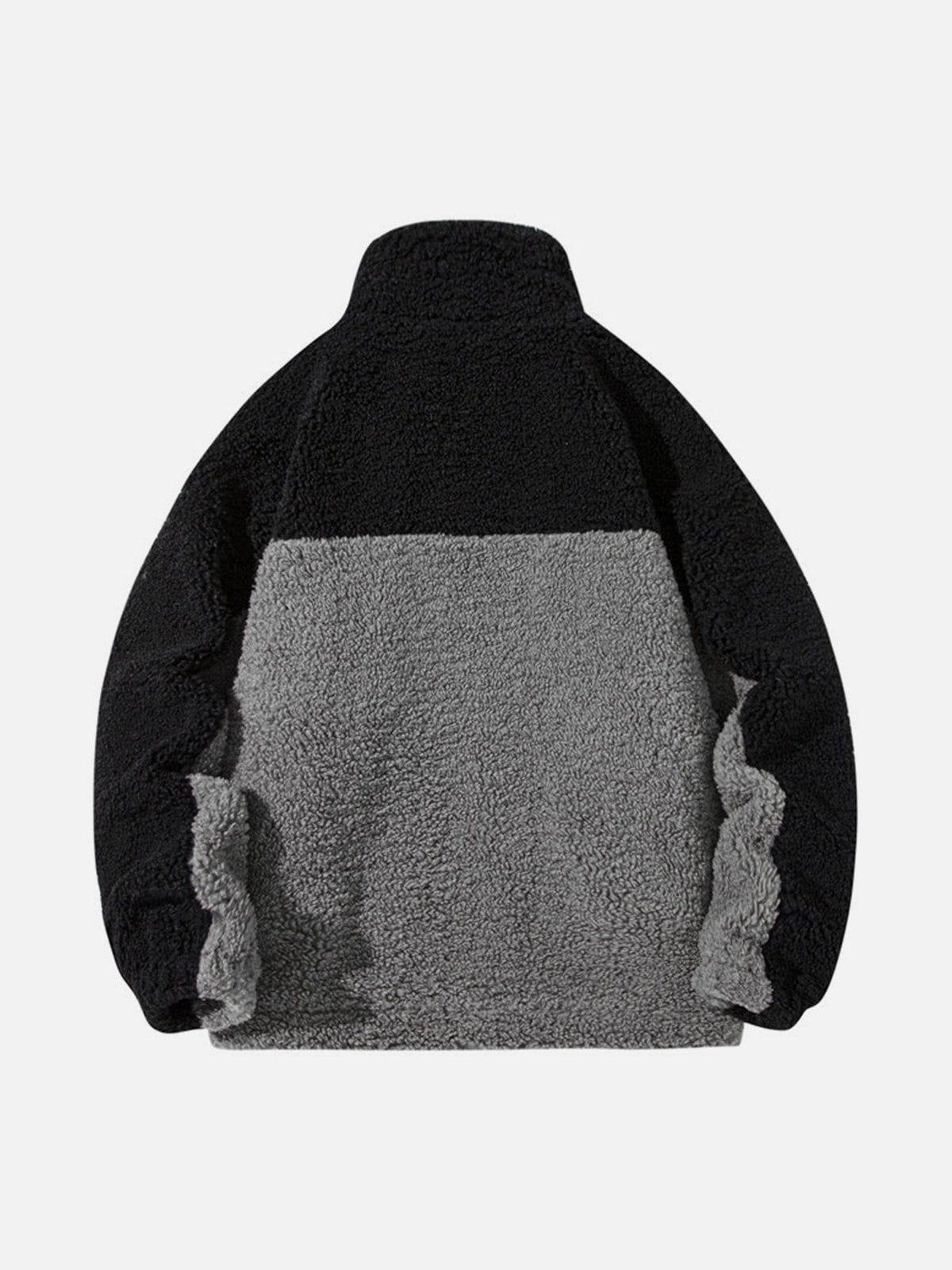 Concert Outfit Splicing Sherpa Winter Coat