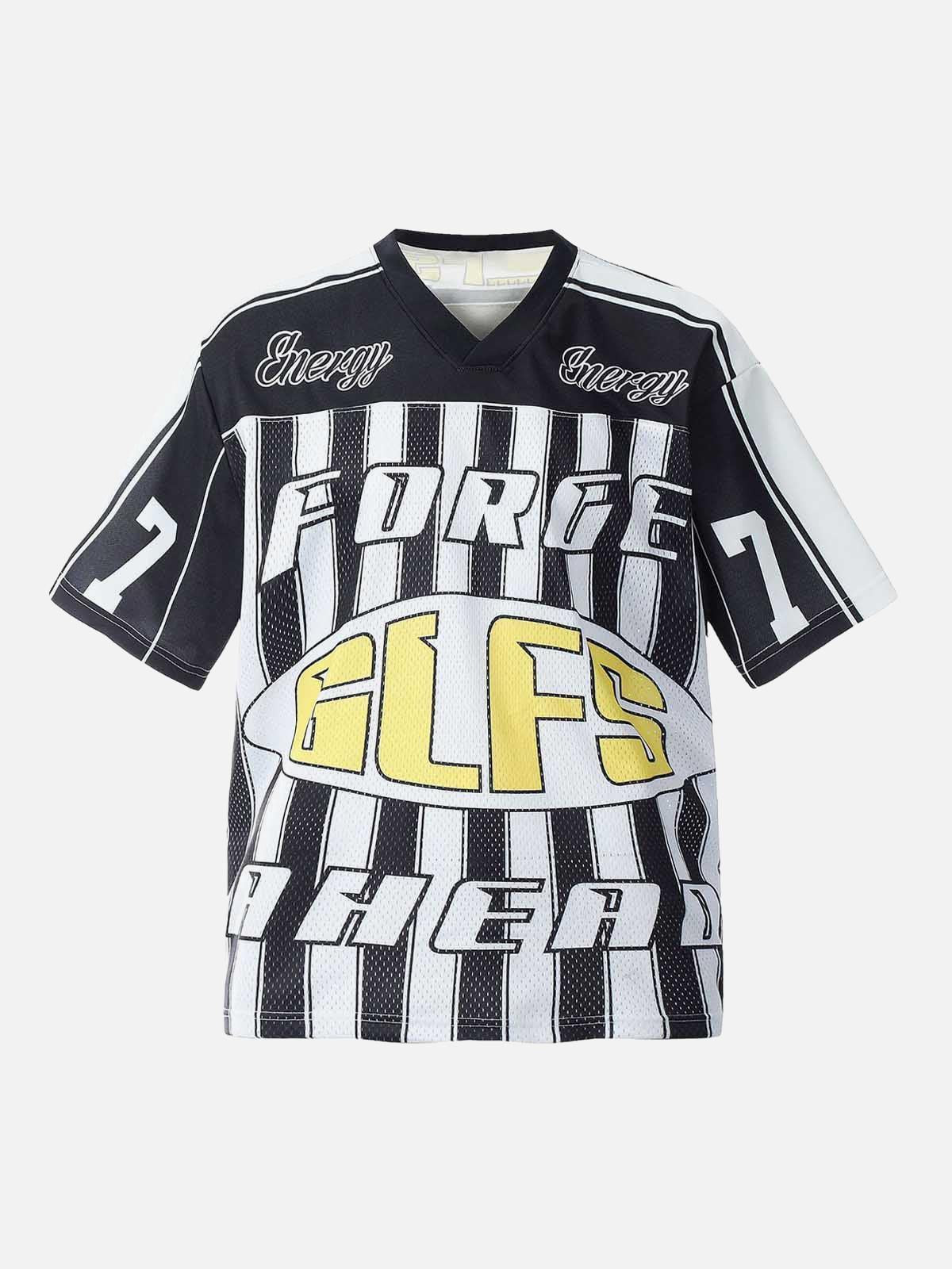 Concert Outfit Sports Letter Stripe Print Jersey T-Shirt