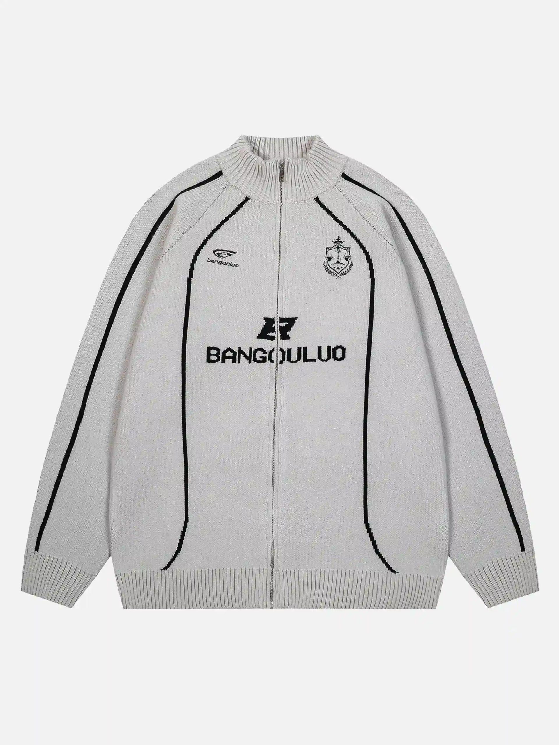 Concert Outfit Stand Collar Racing Zip-Up Cardigan