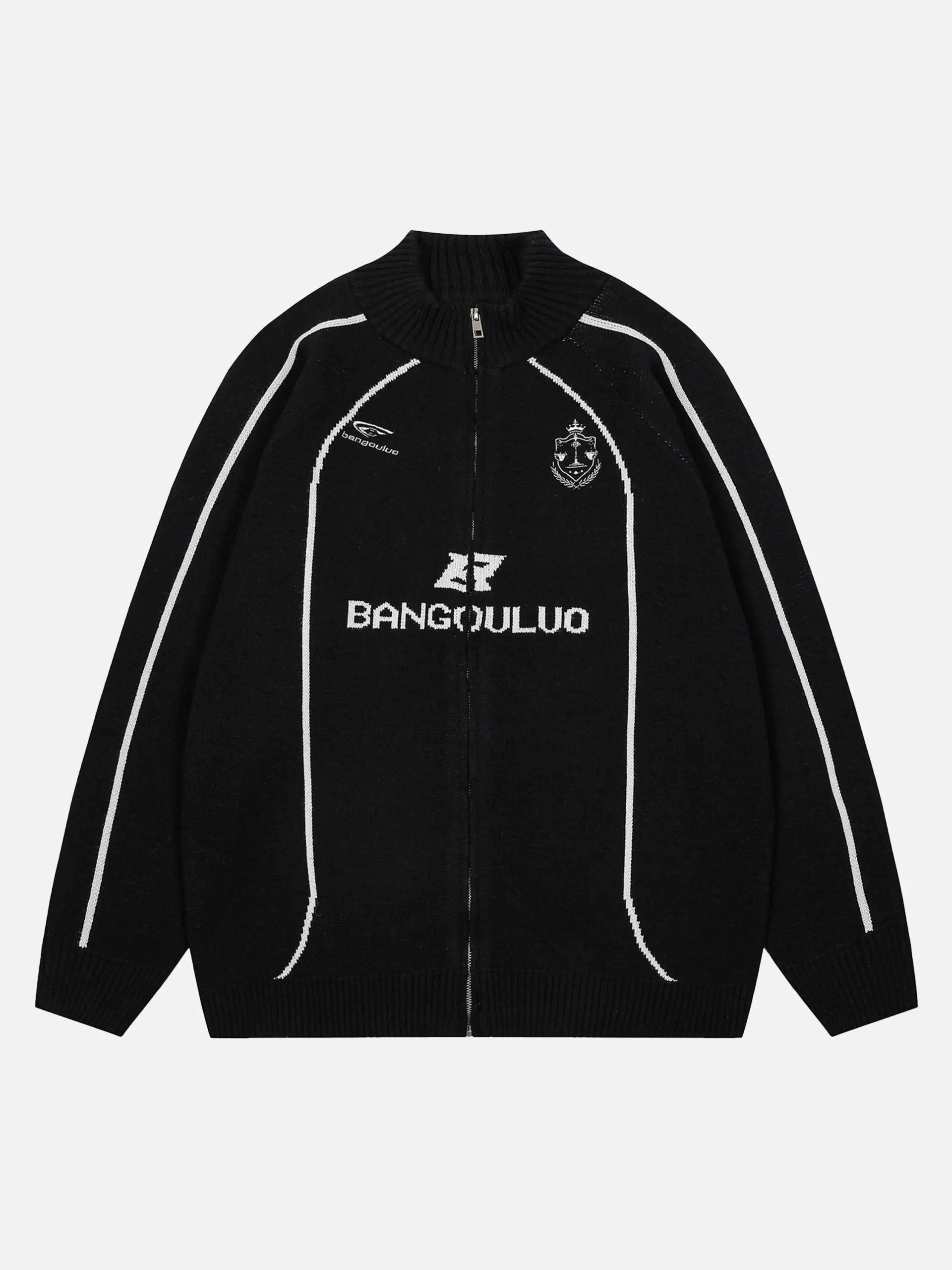 Concert Outfit Stand Collar Racing Zip-Up Cardigan