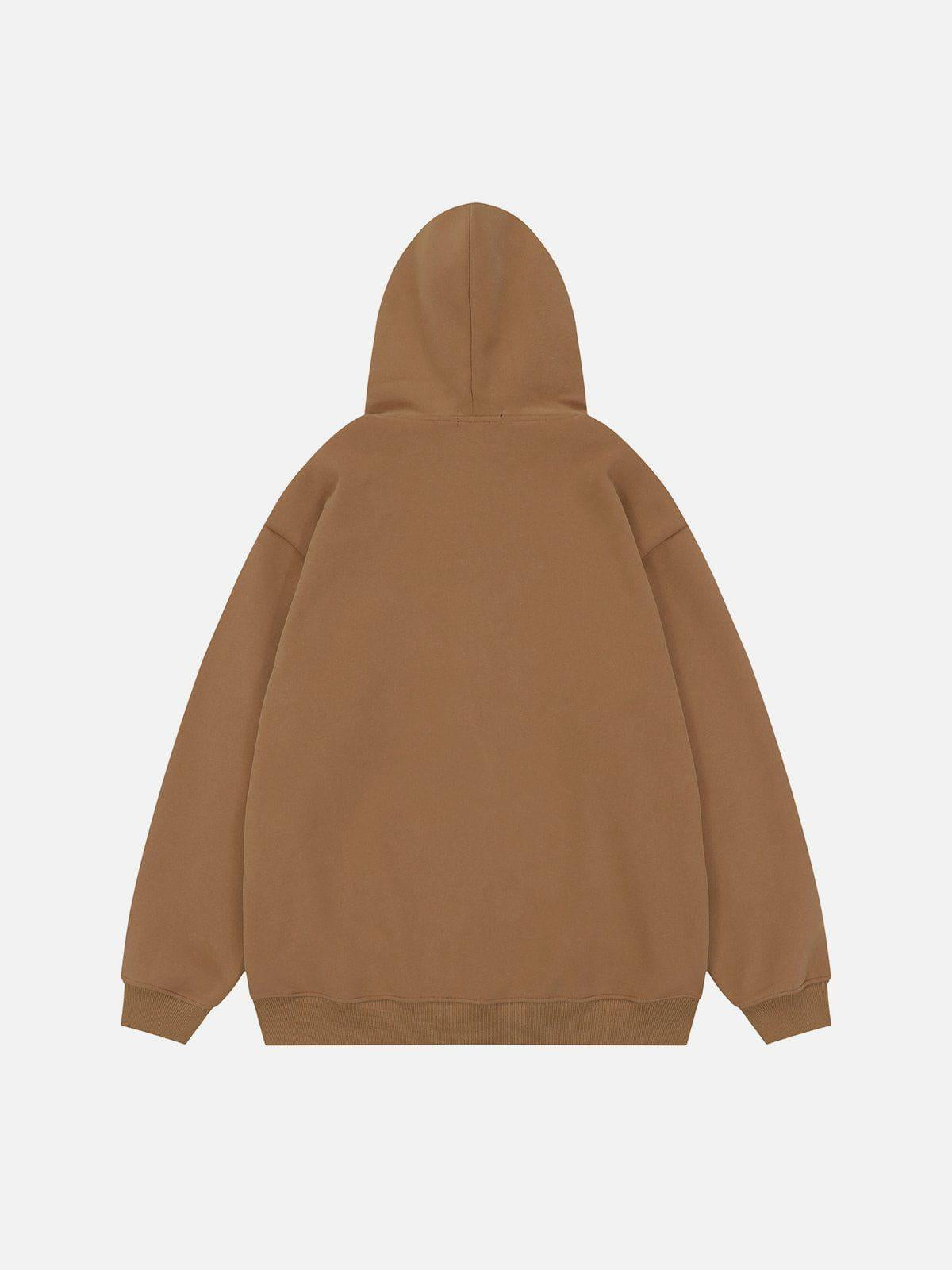 Concert Outfit Star Print Fleece Zip Hoodie