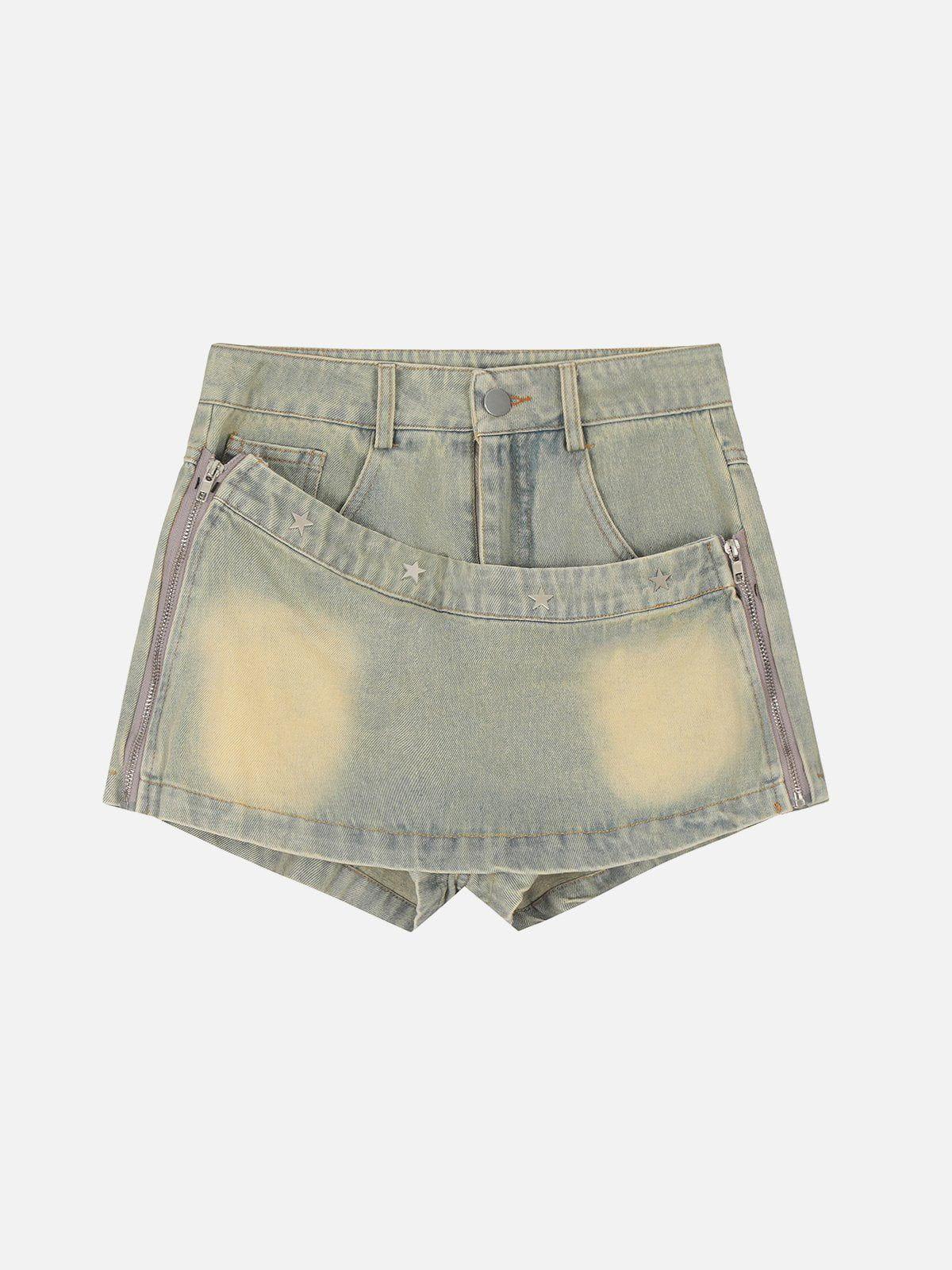 Concert Outfit Star Rivet Leg Sleeves Jorts