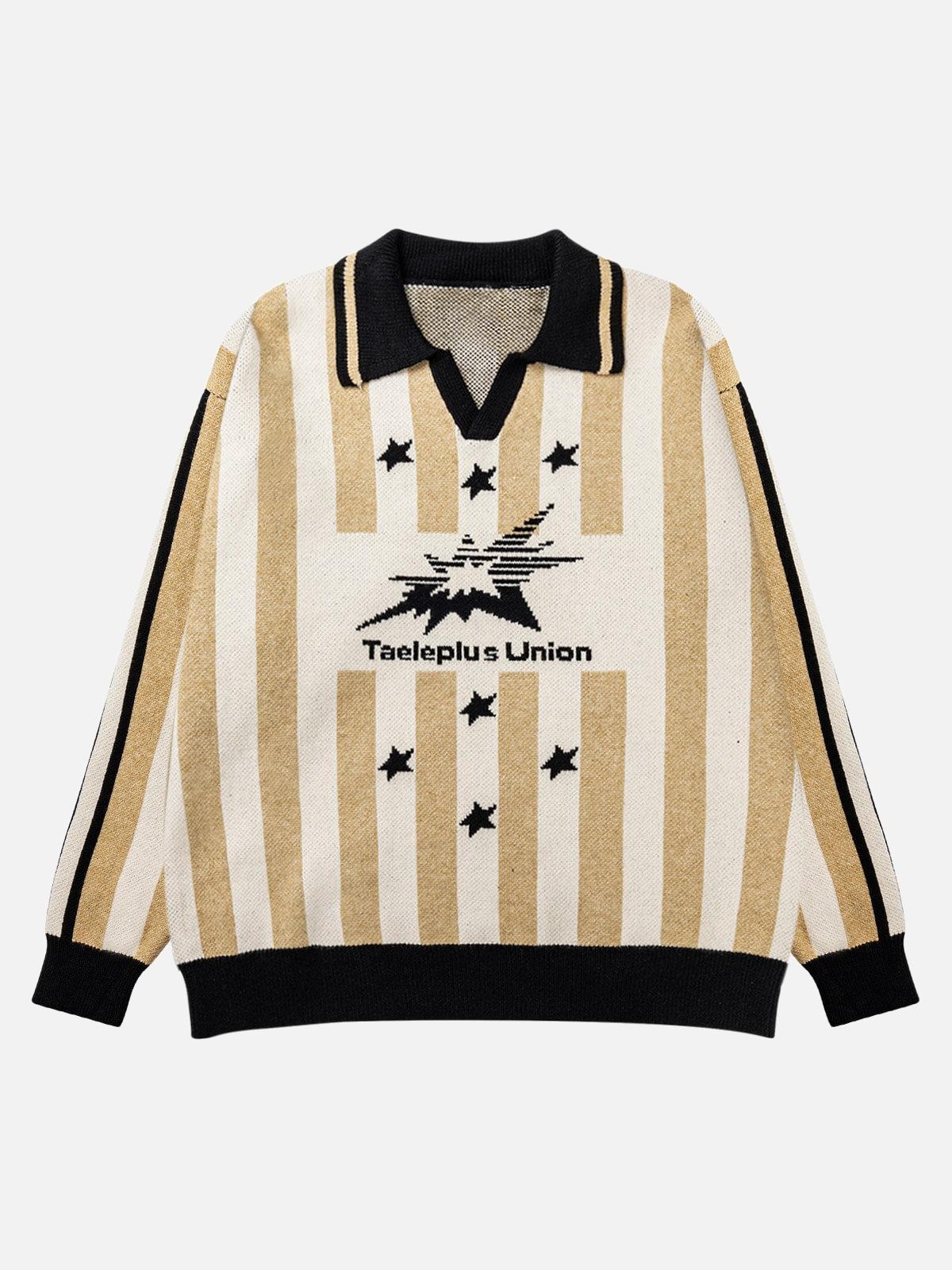 Concert Outfit Star Rugby Striped Sweater