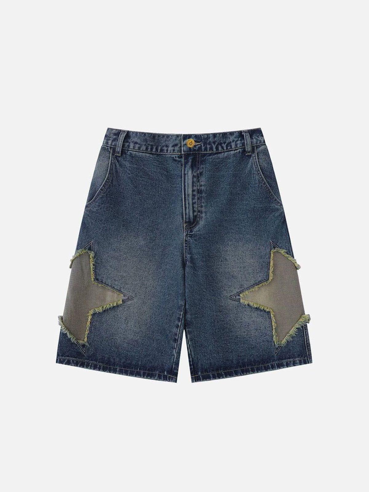 Concert Outfit Star Tassel Patch Gradient Jorts
