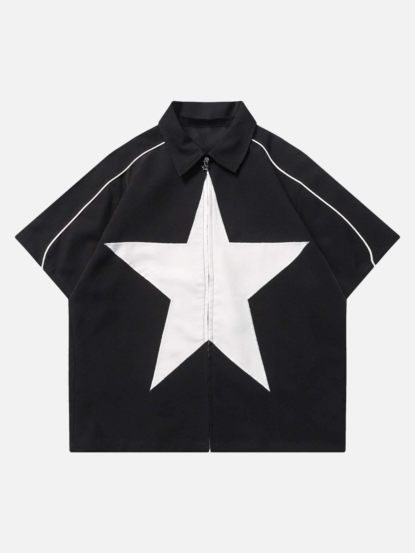 Concert Outfit Star Zipper Design Shirt